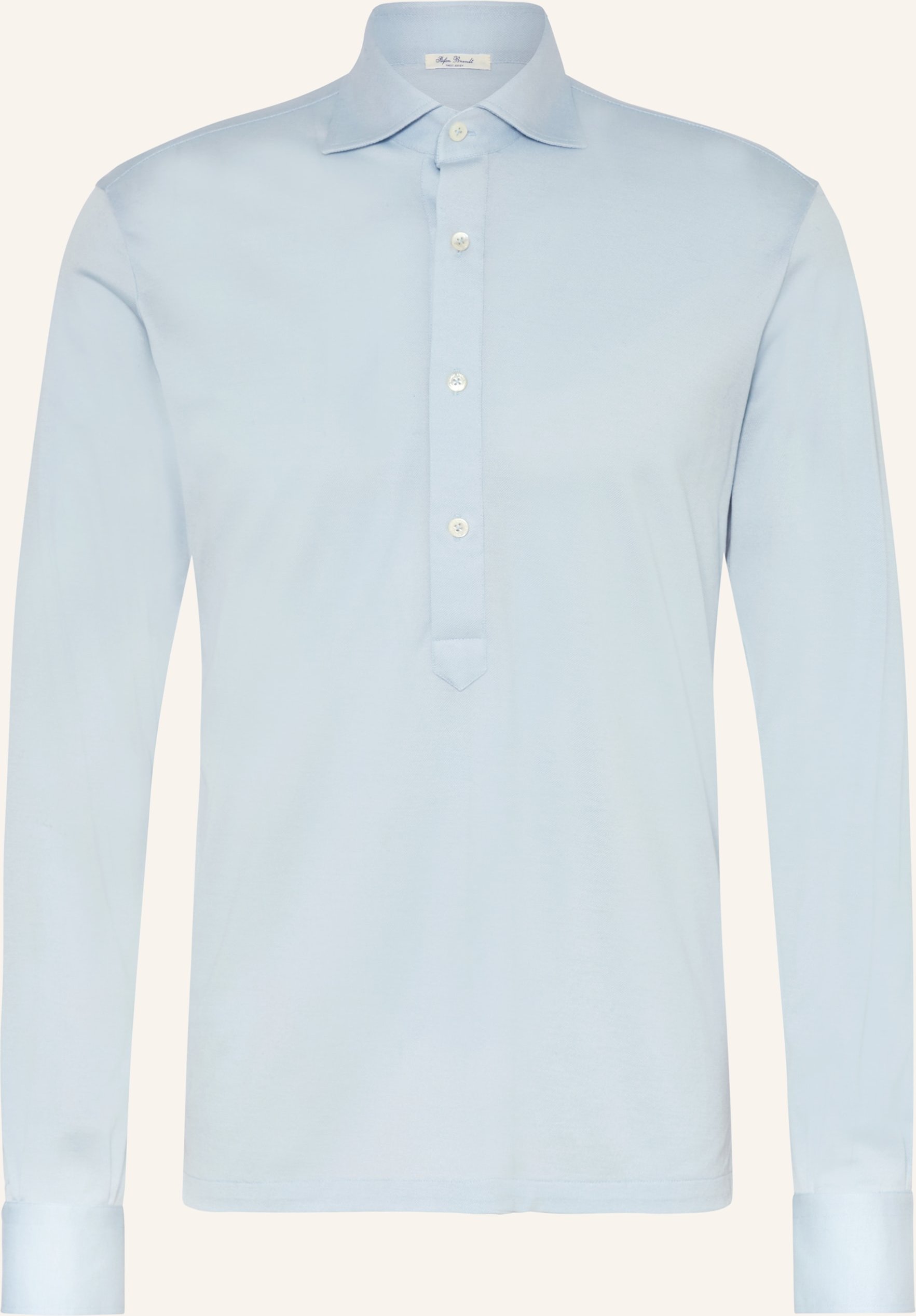 Stefan Brandt Piqué-Hemd Luciel Regular Fit blau