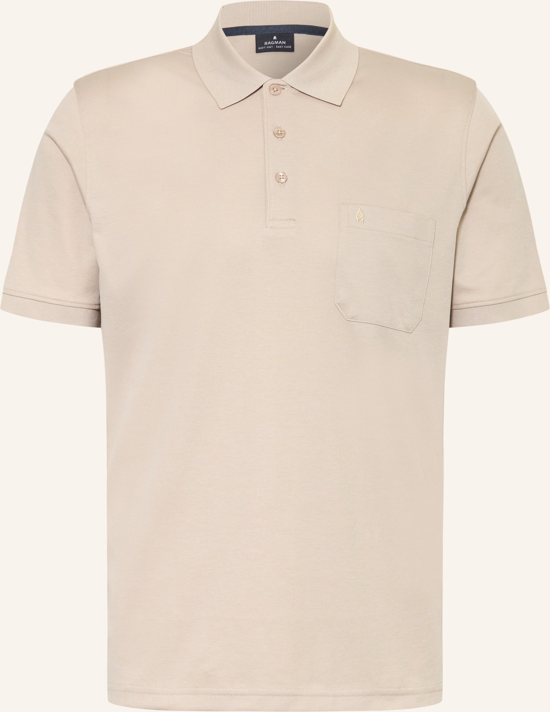 Ragman Piqué-Poloshirt beige