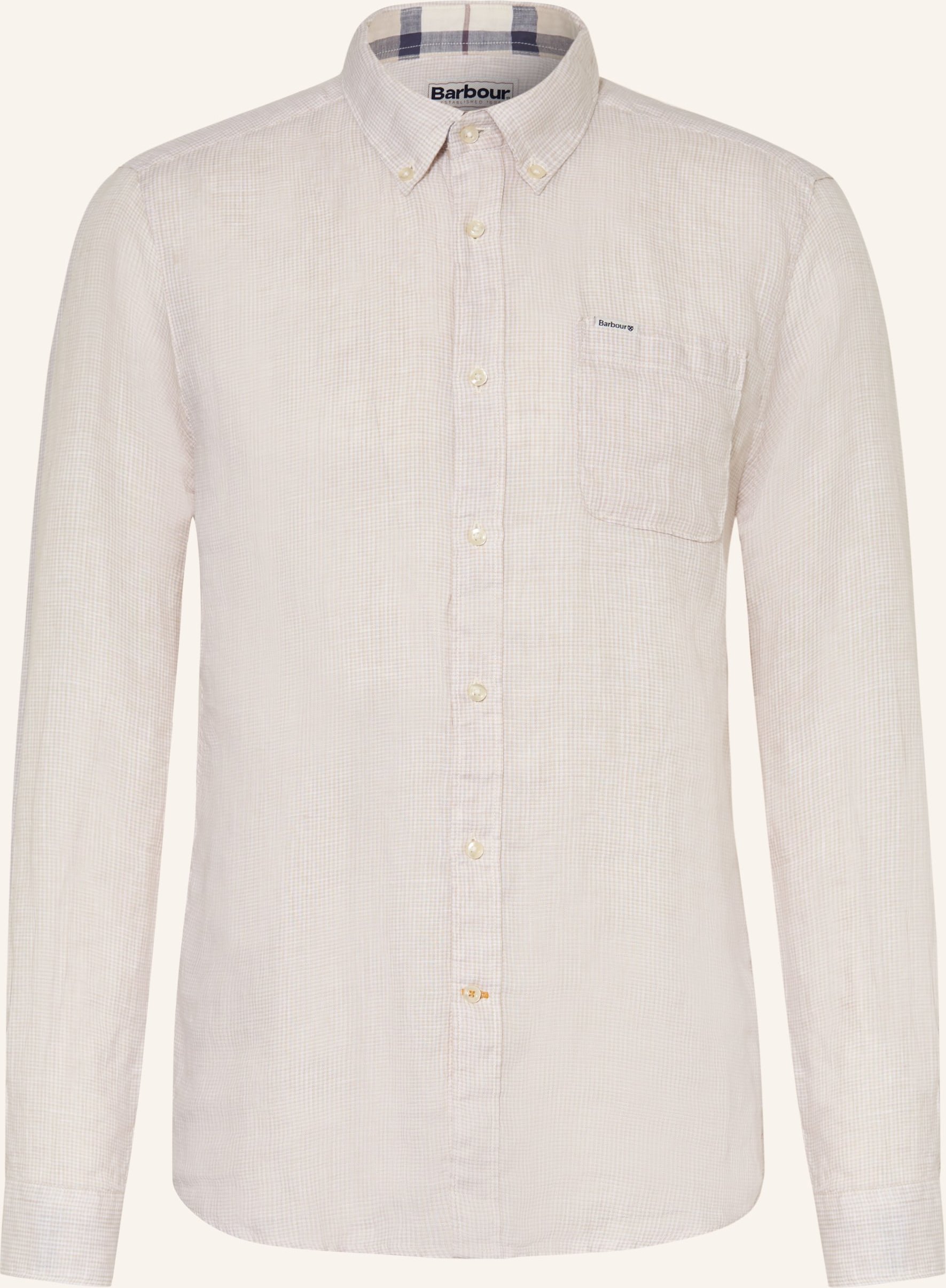 Barbour Leinenhemd Linton Tailored Fit beige