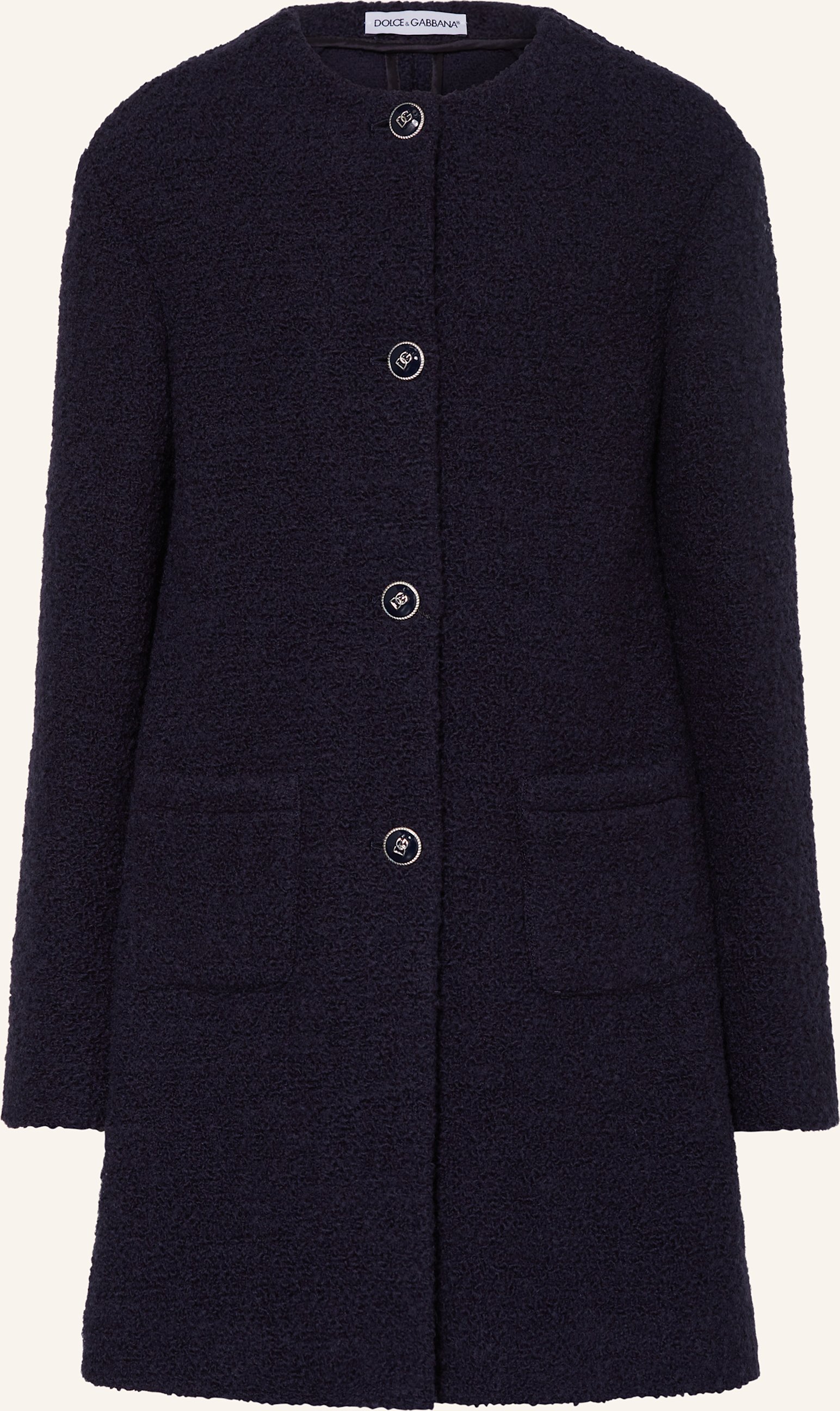 Thumbnail - Dolce & Gabbana Wollmantel Aus Bouclé blau