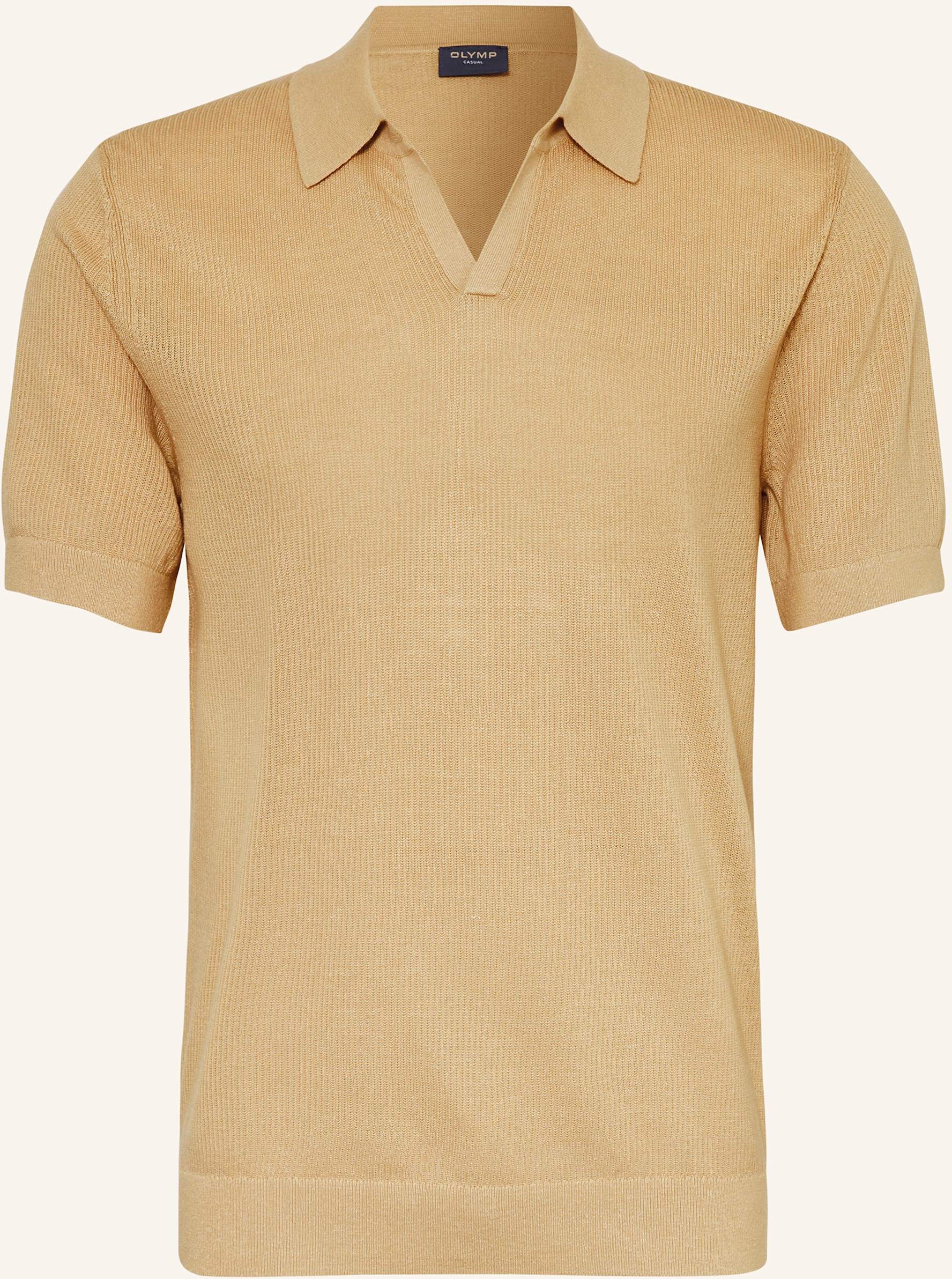 Olymp Strick-Poloshirt Casual Comfort Fit beige