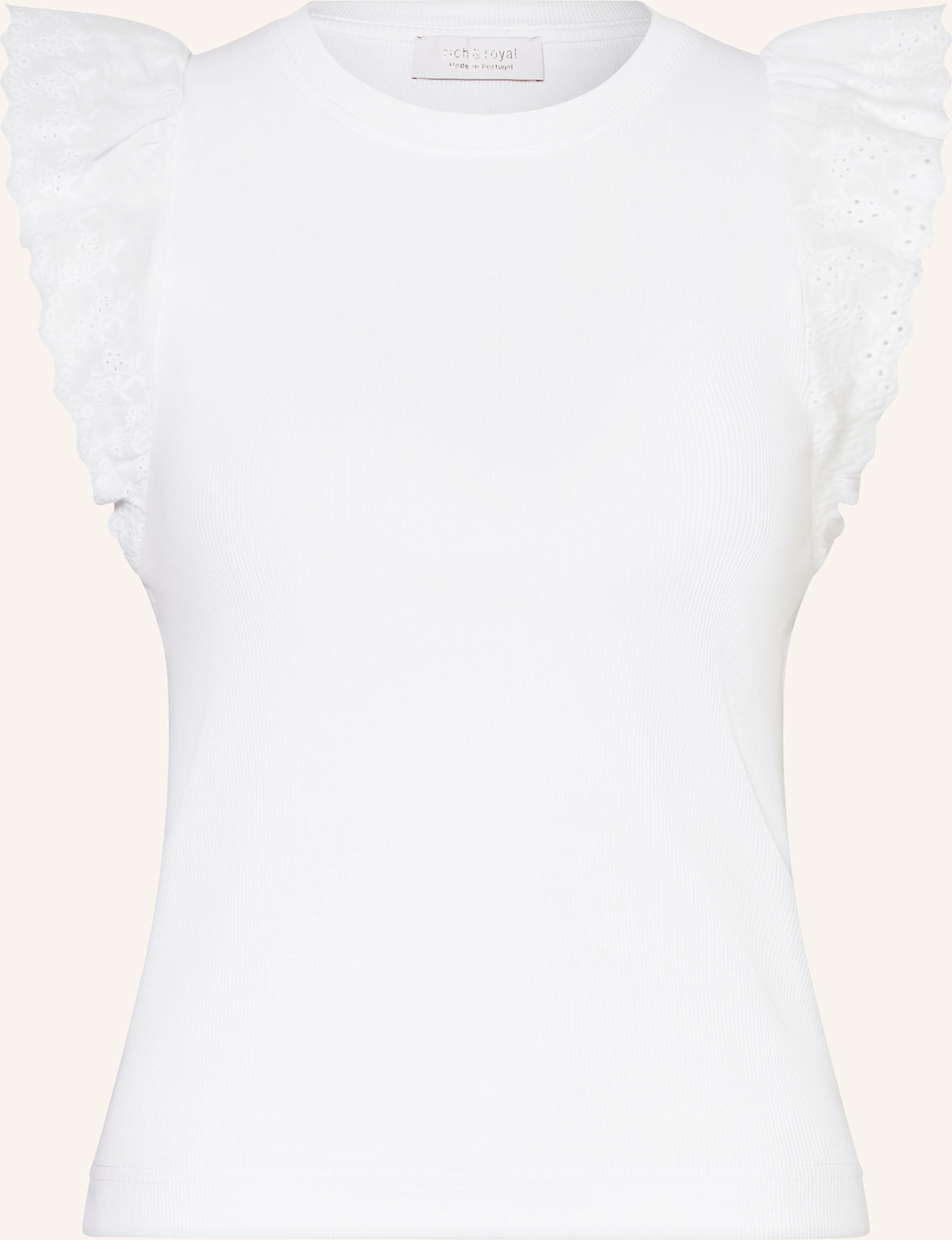Rich & Royal Top Mit Lochspitze weiss