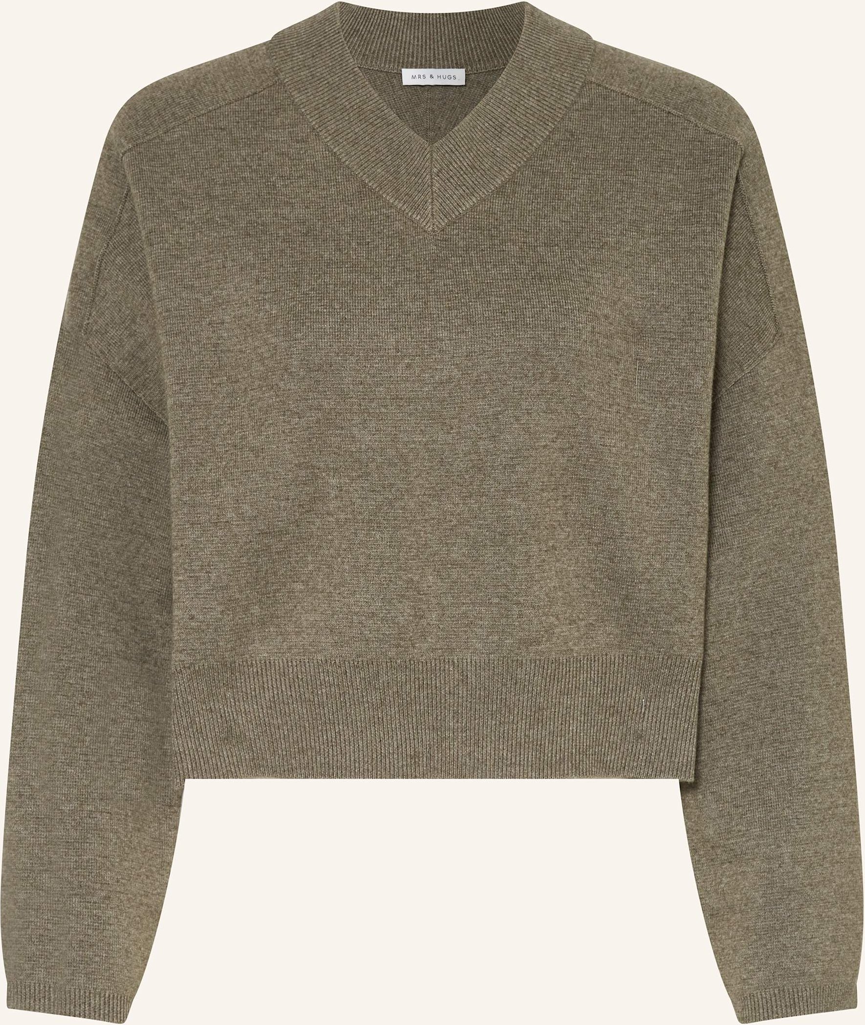 Mrs & Hugs Cropped-Pullover Mit Leinen grau