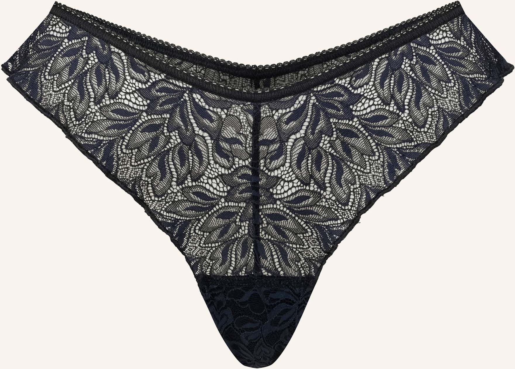 Erlich Textil Iconic Lace Brazil String Aus Nachhaltiger Spitze - Atmungsaktiv schwarz