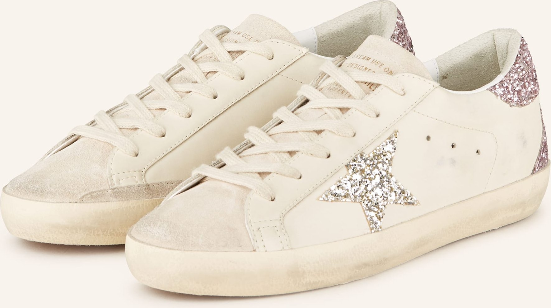 Golden Goose Sneaker Super-Star Mit Pailletten weiss
