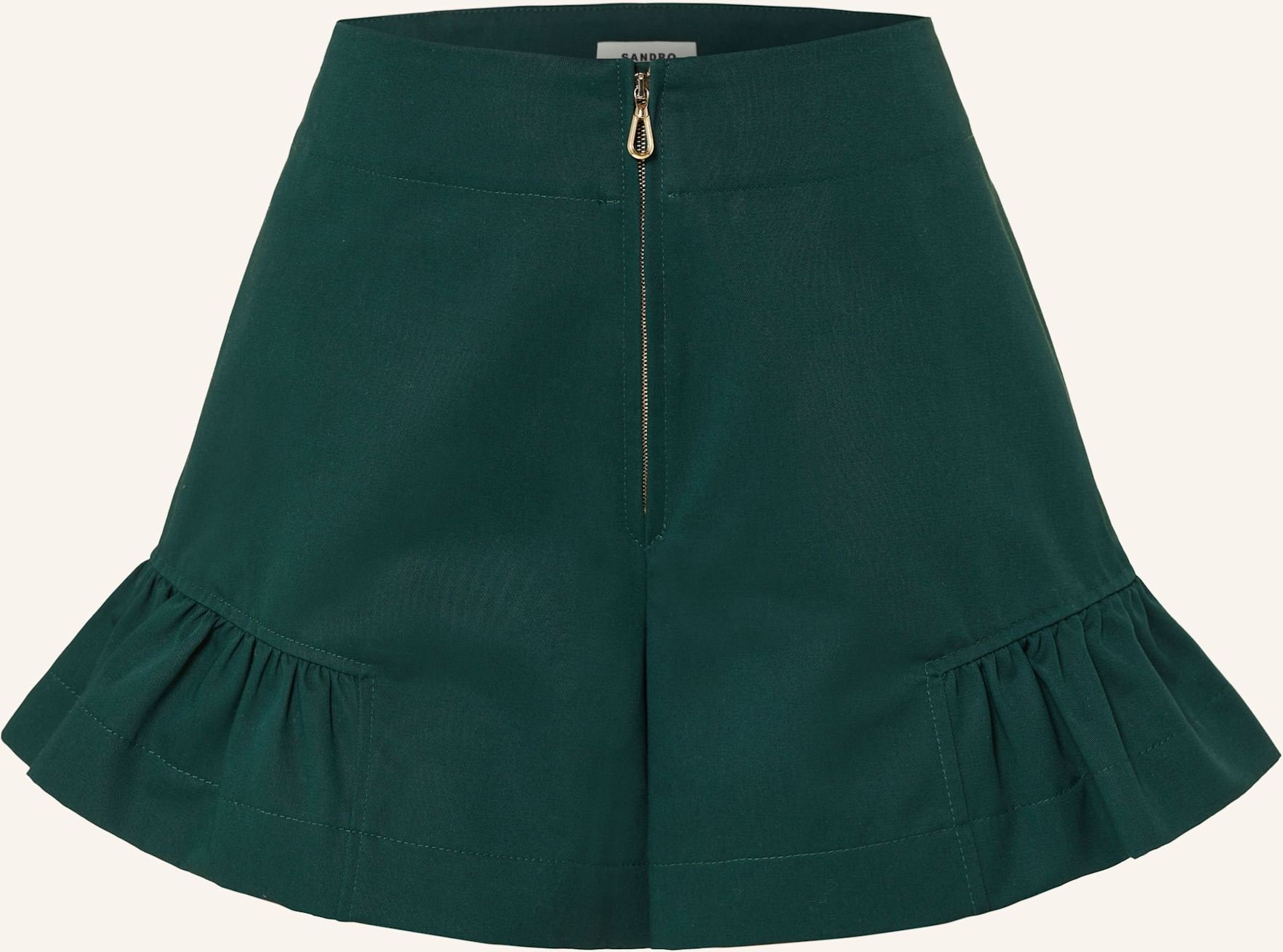 Sandro Shorts Mit Rüschen gruen