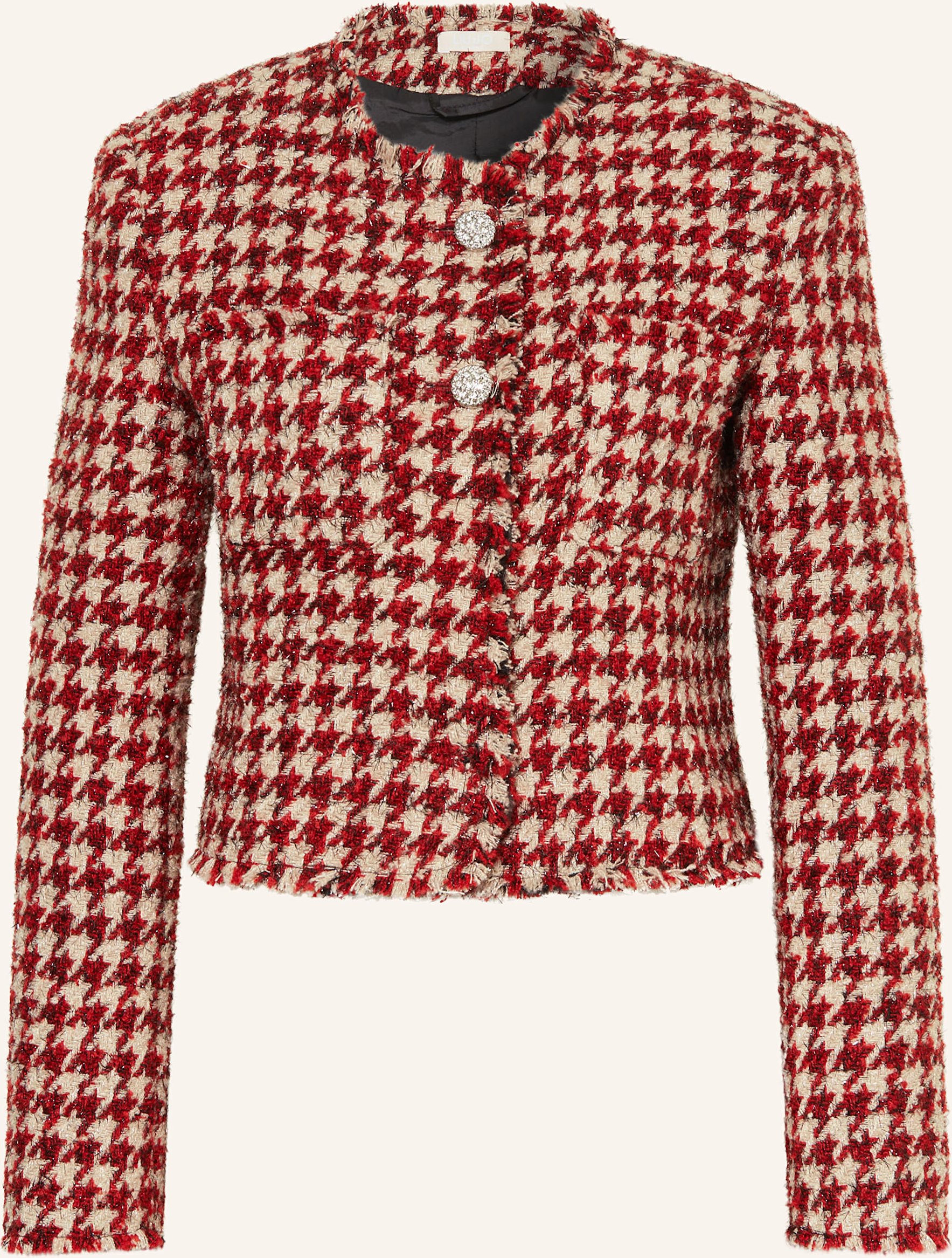 Thumbnail - Liu Jo Tweed-Jacke Mit Glitzergarn rot