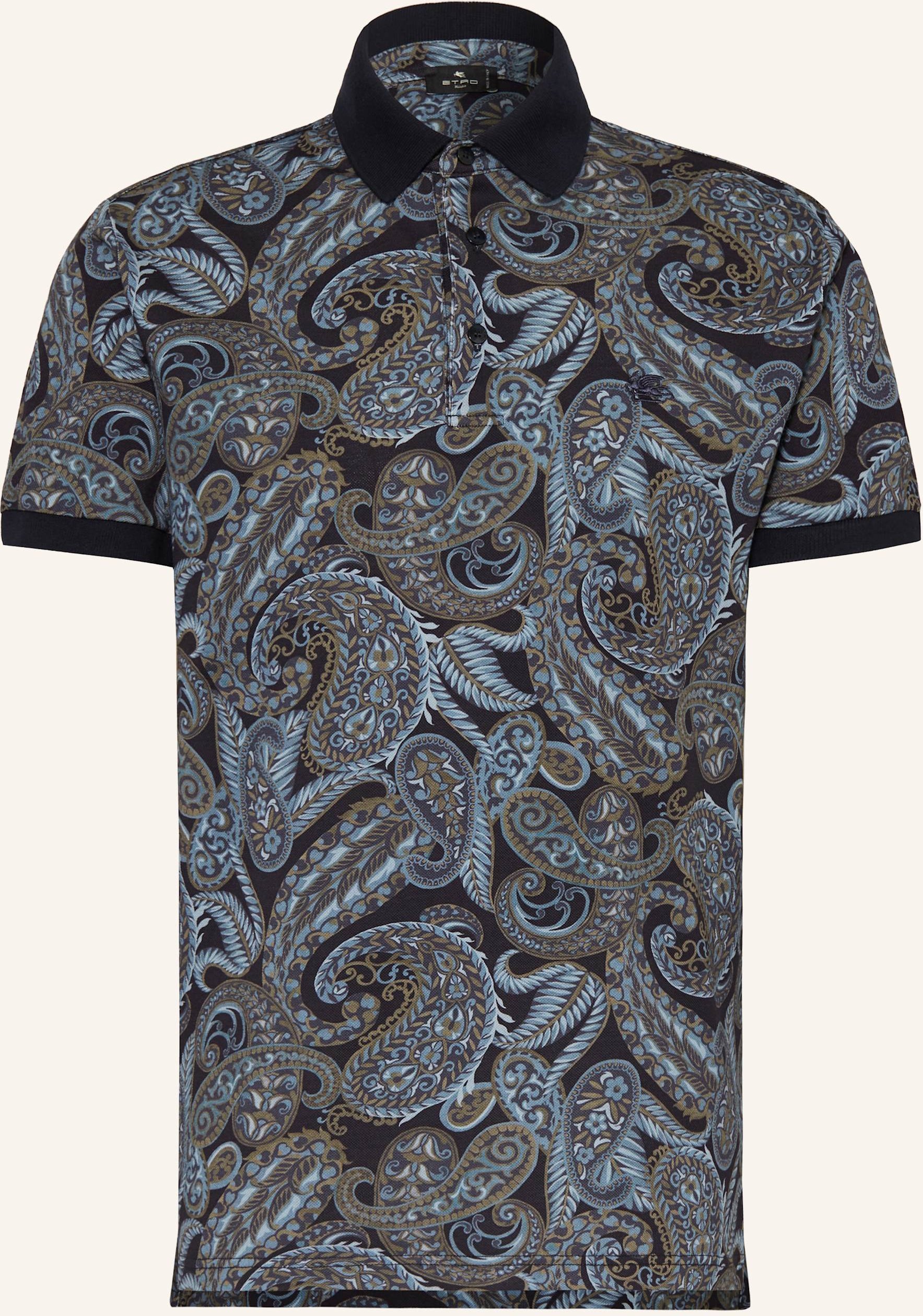 Etro Piqué-Poloshirt Regular Fit blau