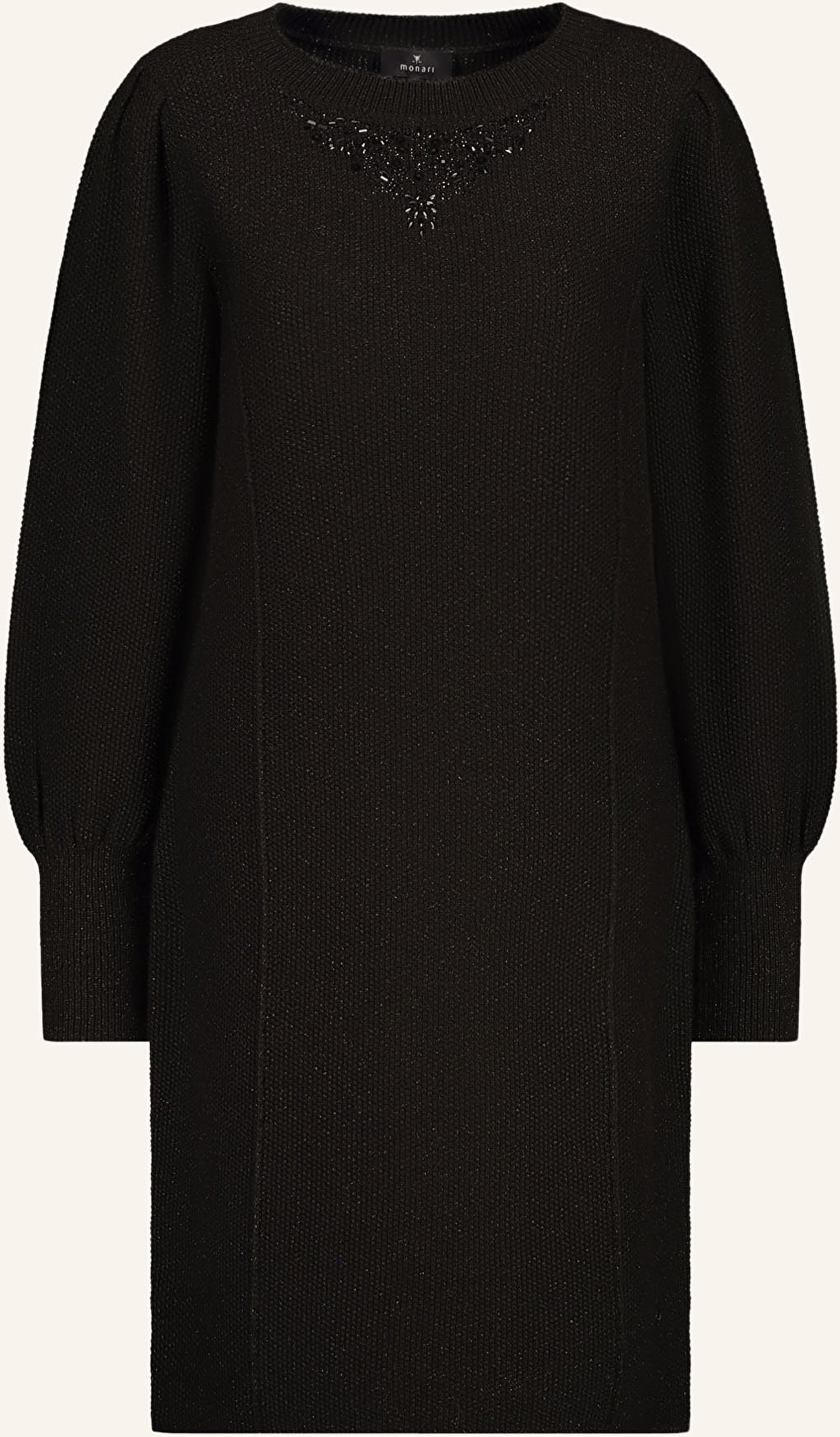 Monari Strickkleid Mit Glitzergarn Und Schmucksteinen schwarz