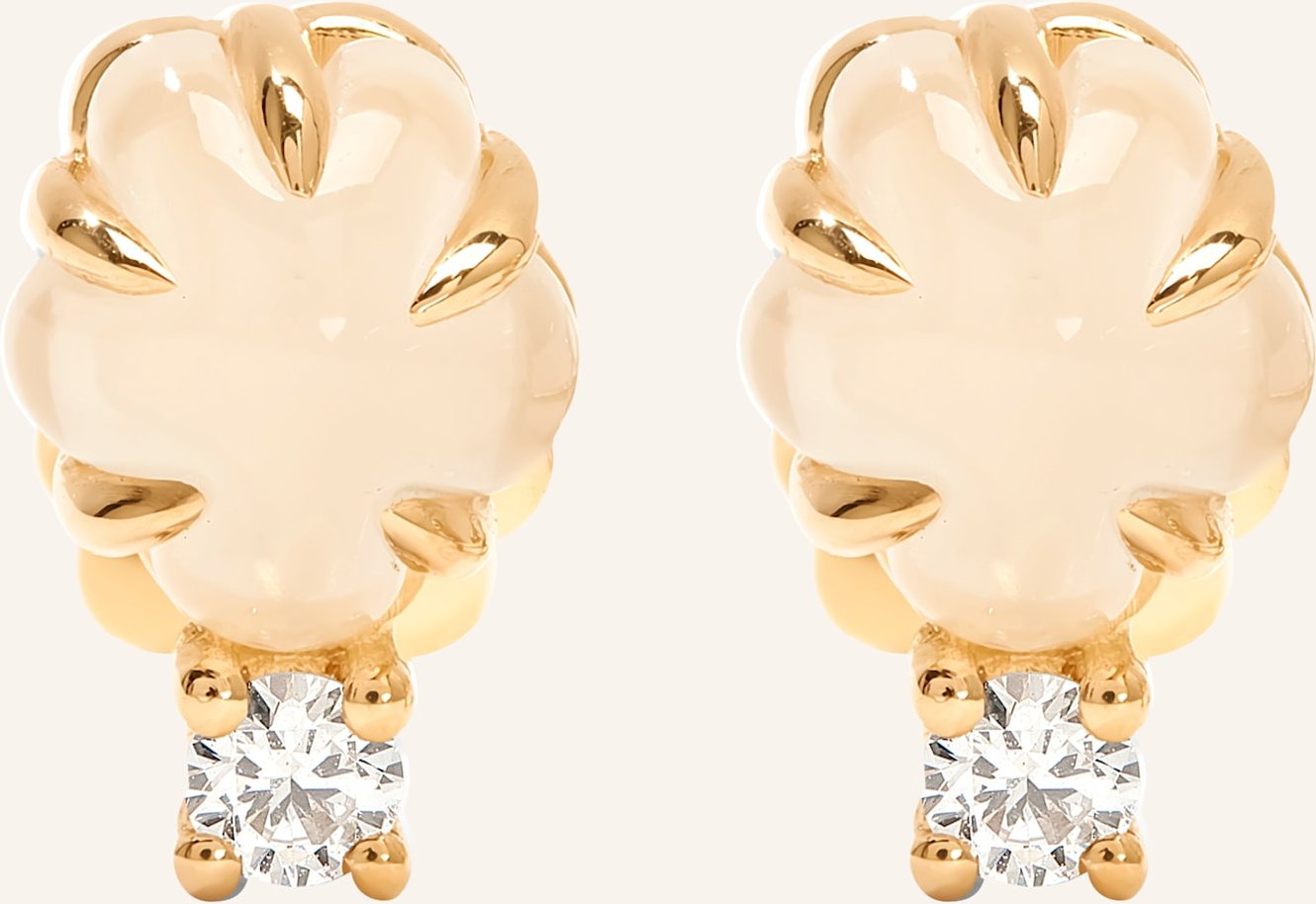 Vieri Ohrstecker Wolke Milchquarz Brillant gold