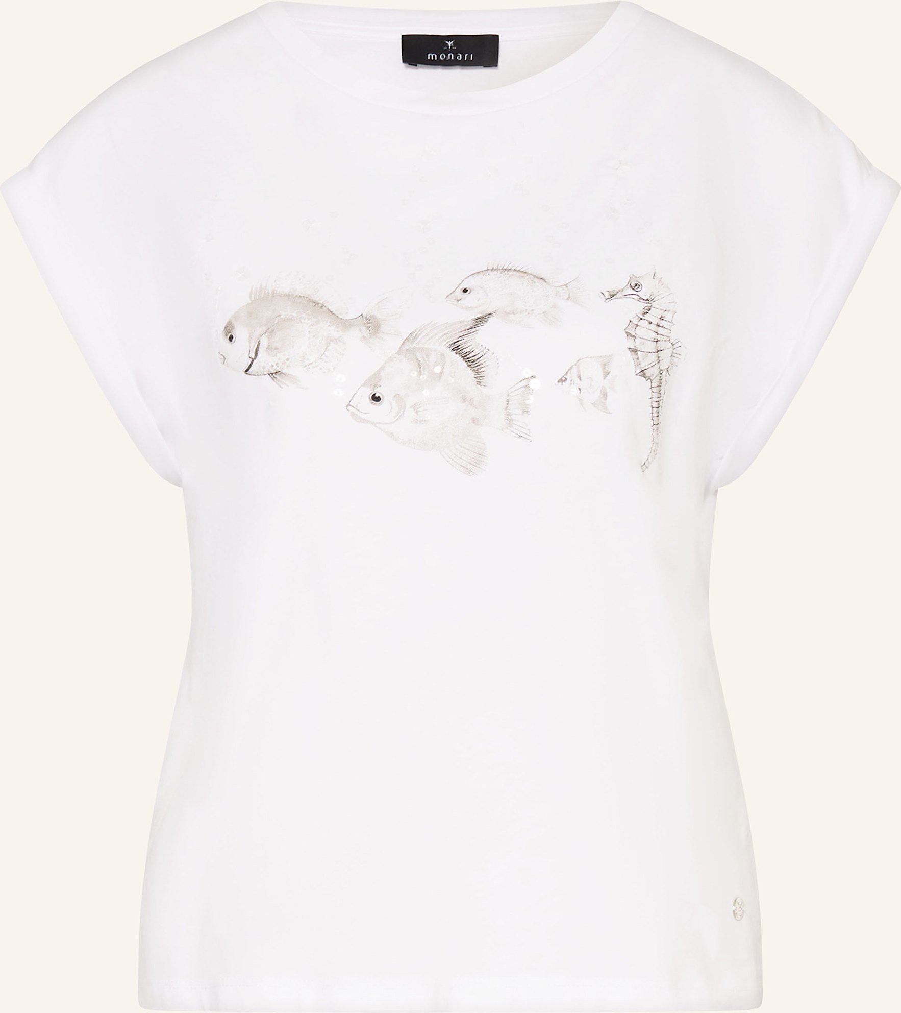 Monari T-Shirt Mit Schmucksteinen weiss