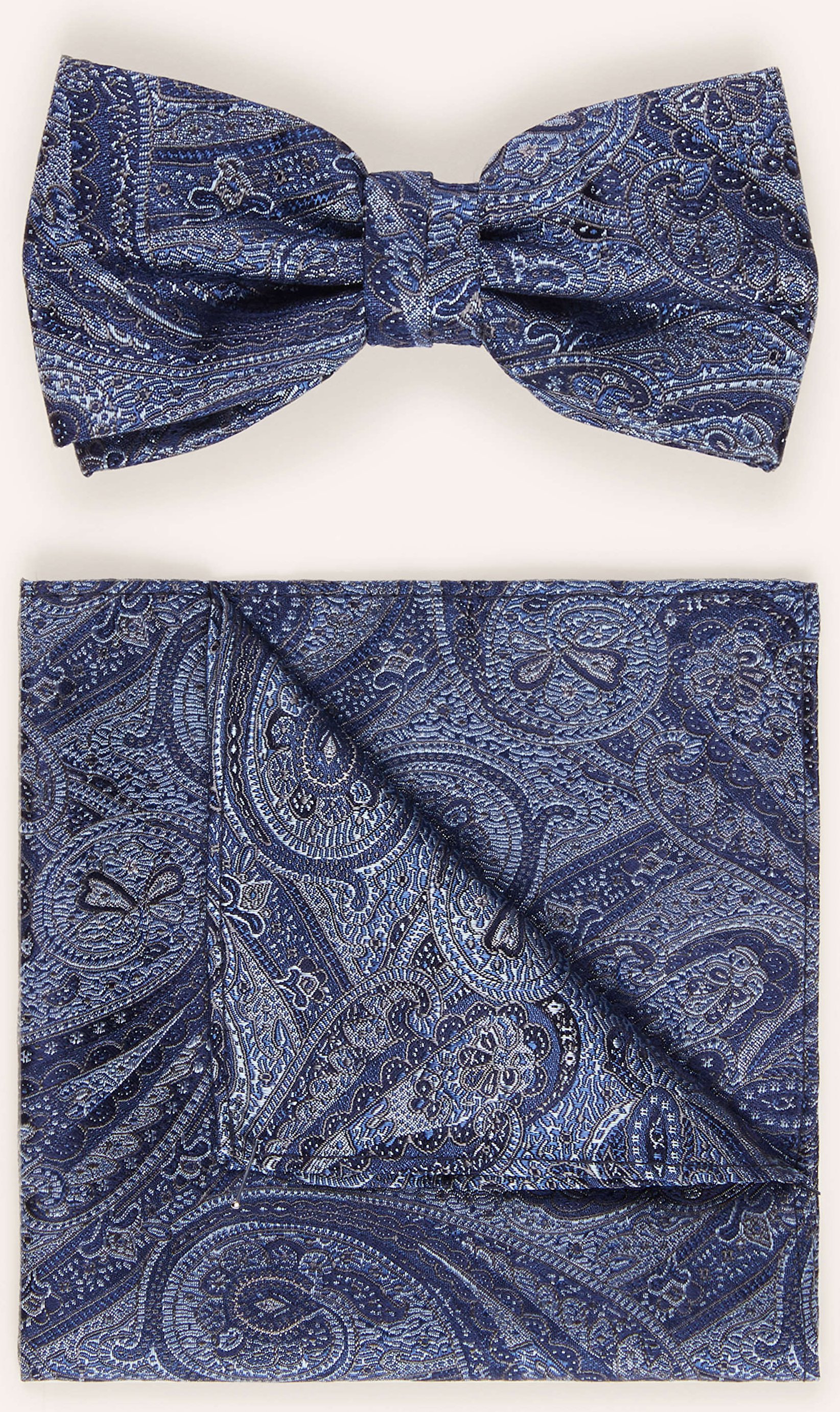 Paul Set: Fliege Und Einstecktuch blau