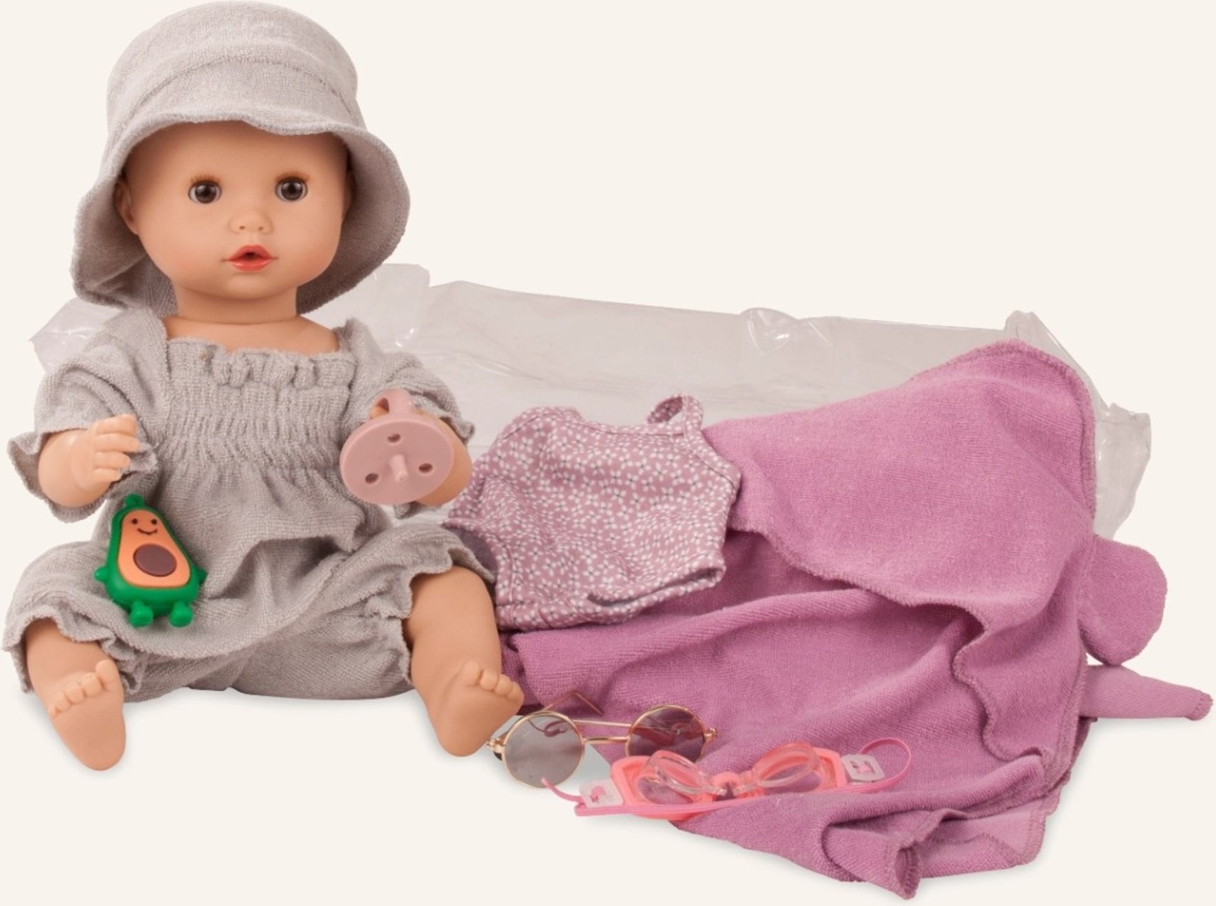 Götz Babypuppe Girl Avocado Set Sleepy Aquini rosa