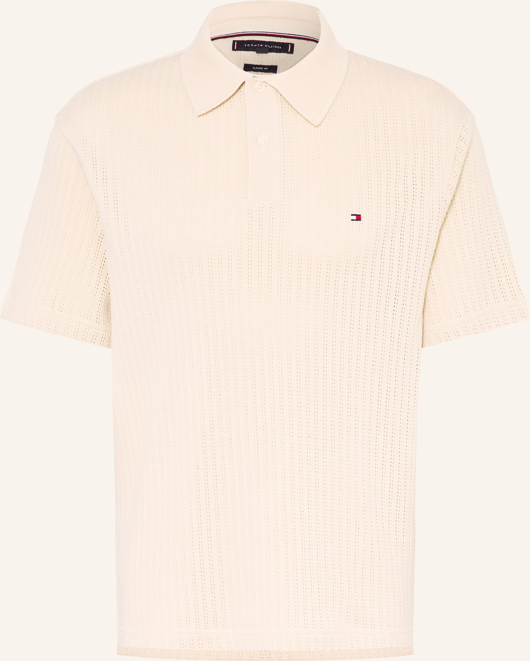 Tommy Hilfiger Strick-Poloshirt Classic Fit beige