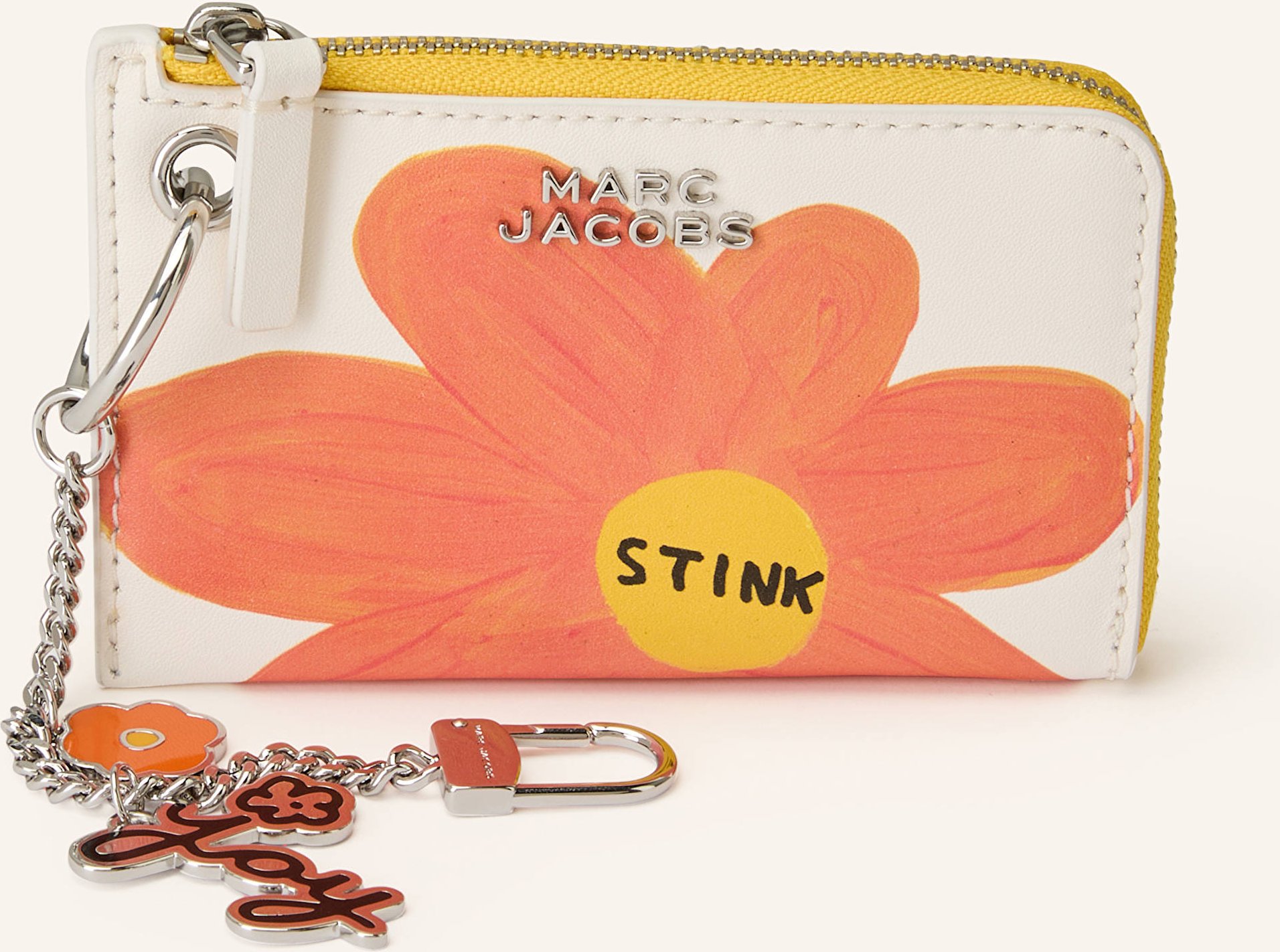 Marc Jacobs Geldbörse The Coin Purse Charms Flower weiss