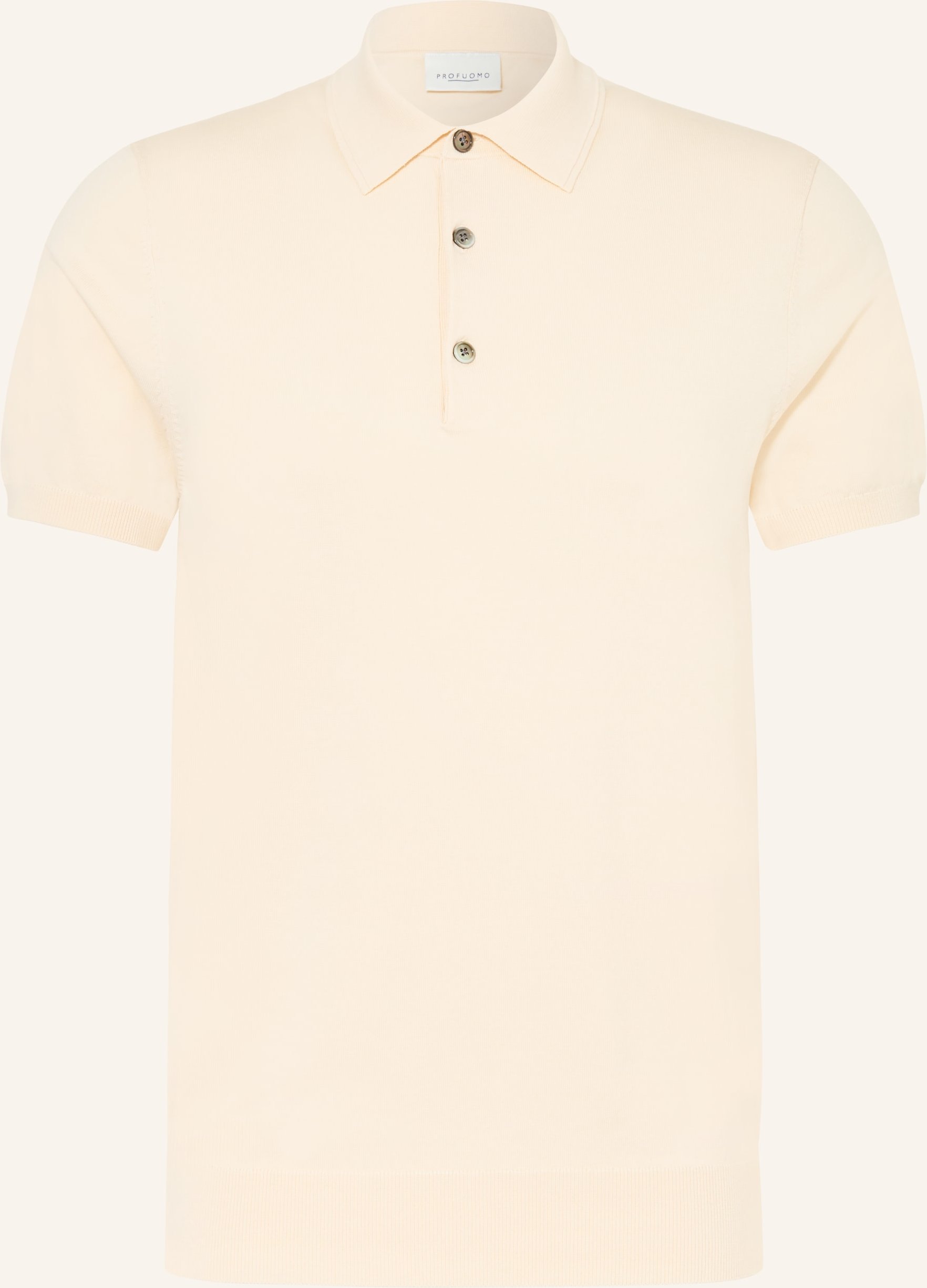 Profuomo Strick-Poloshirt weiss