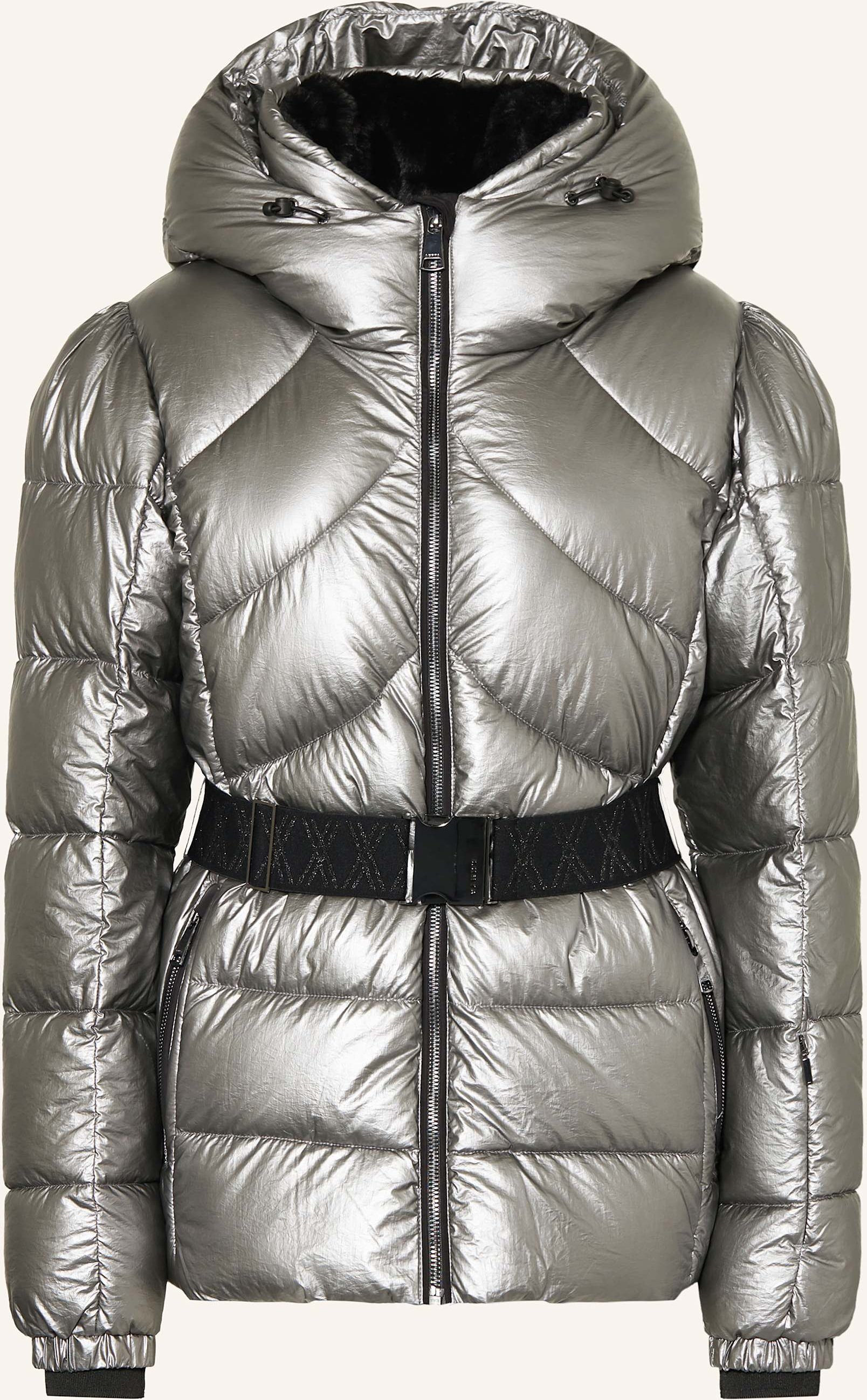 Luhta Skijacke Suukisvaara Mit Kunstfell silber