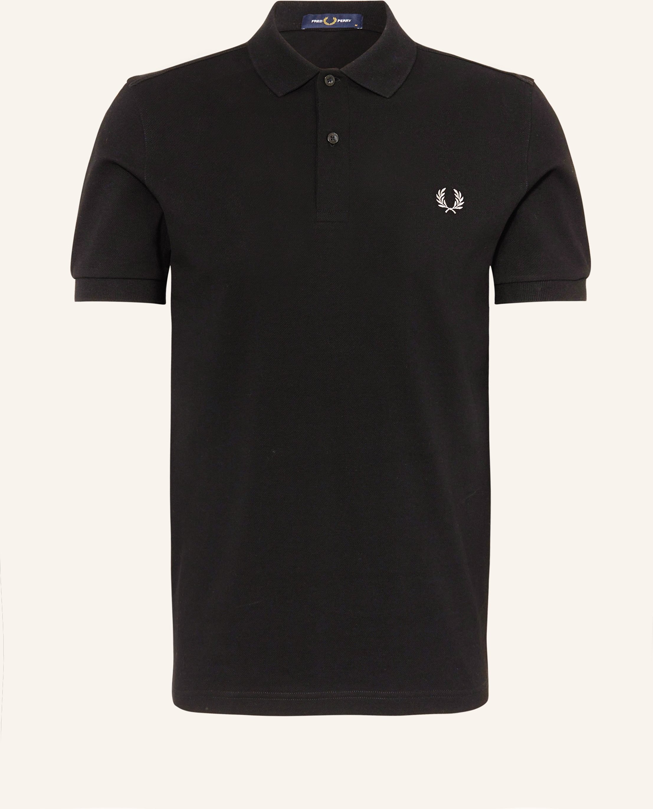 Fred Perry Piqué-Poloshirt Regular Fit schwarz