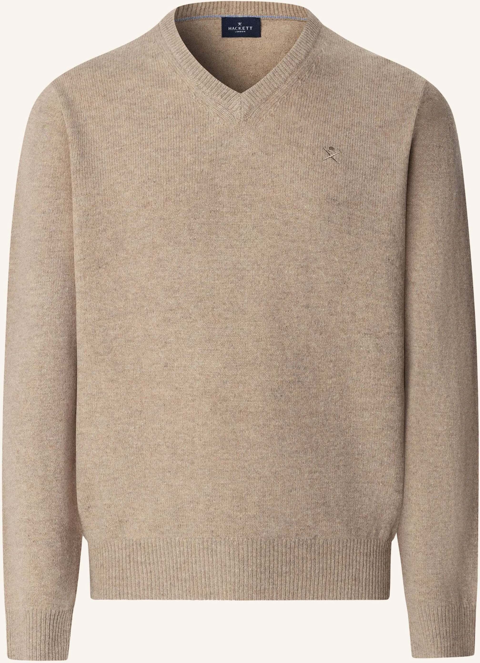 Hackett London Pullover Lambswool V Neck beige