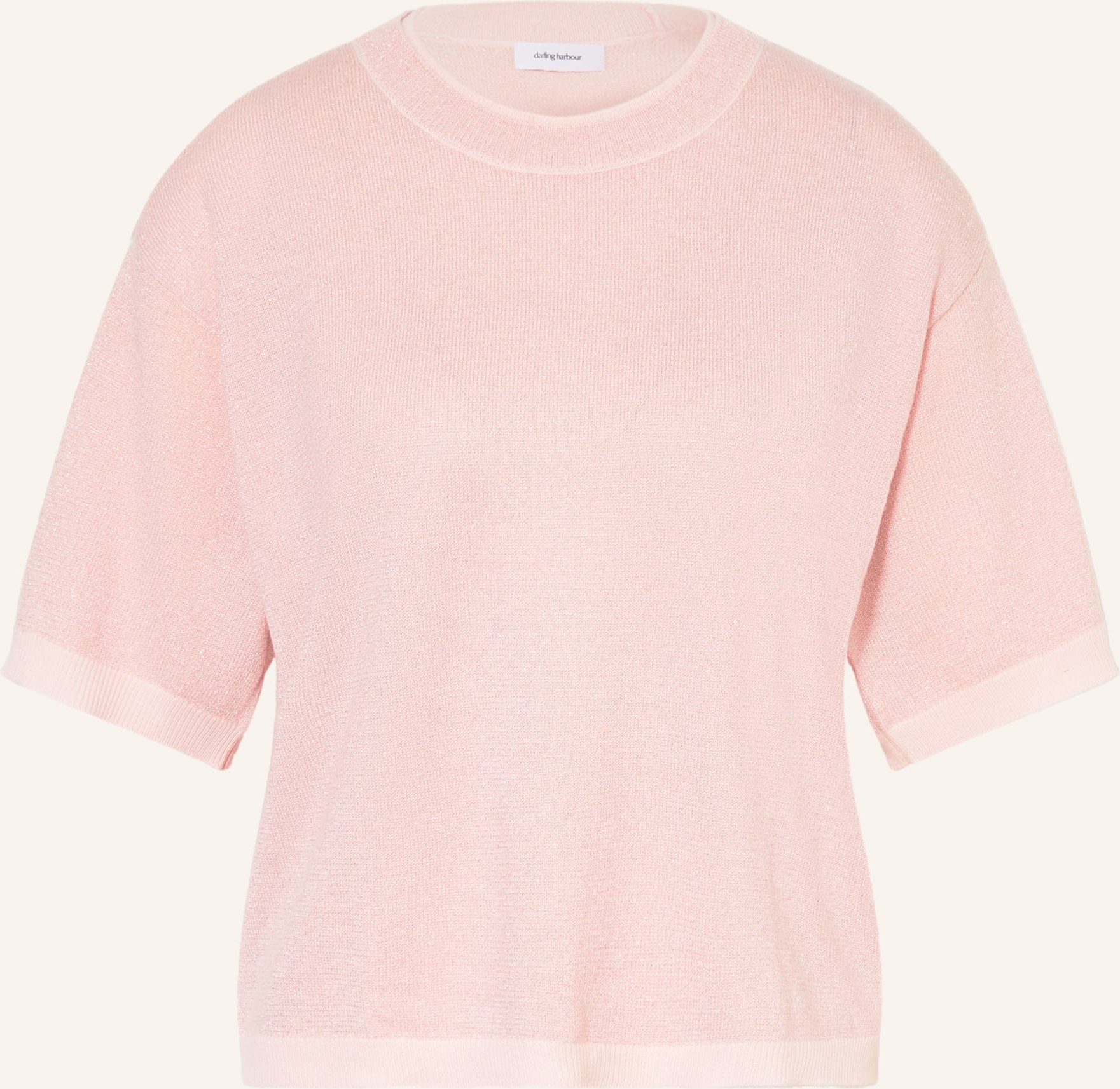 Darling Harbour Strickshirt Aus Cashmere Mit Glitzergarn rosa