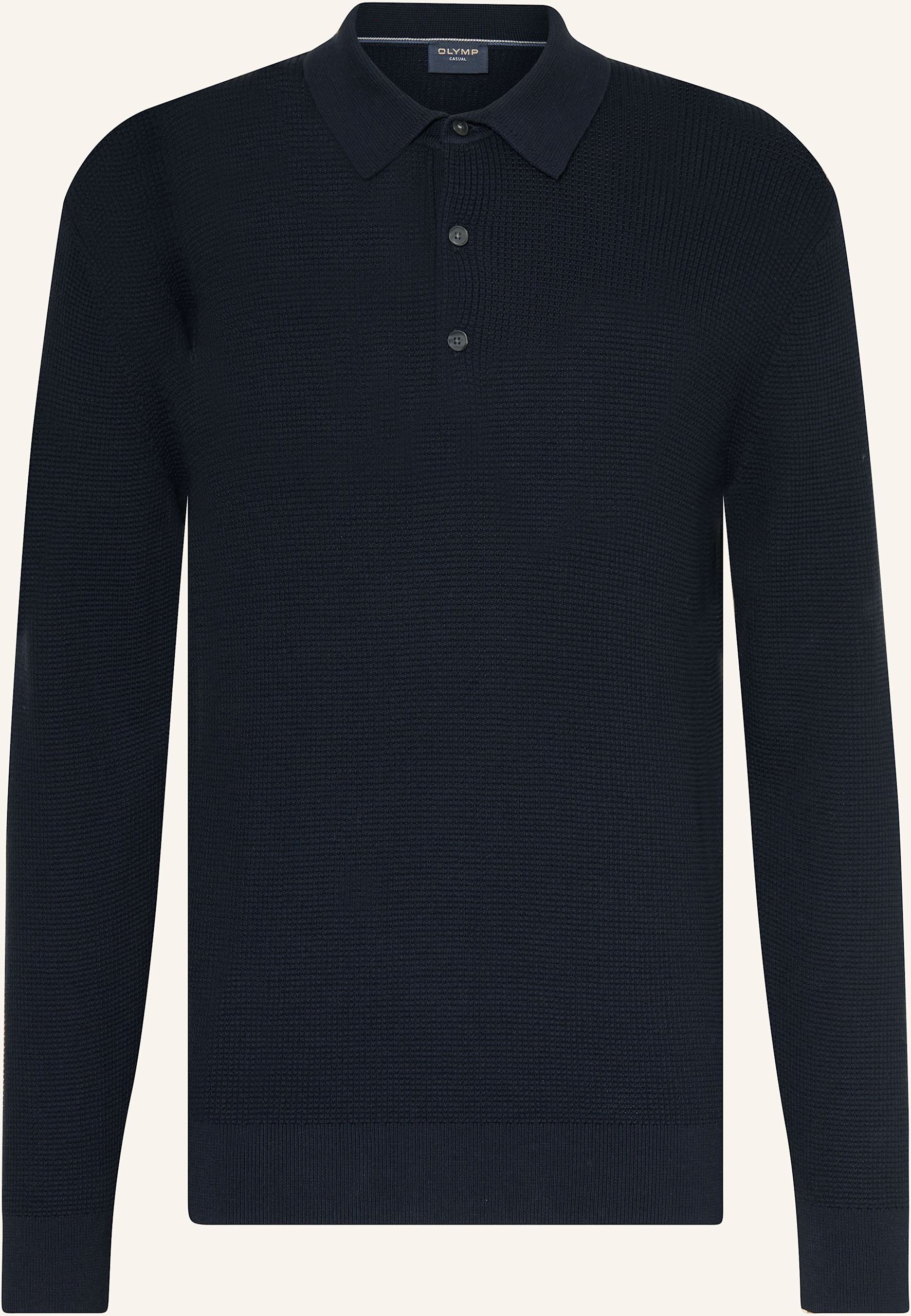 Olymp Strick-Poloshirt blau
