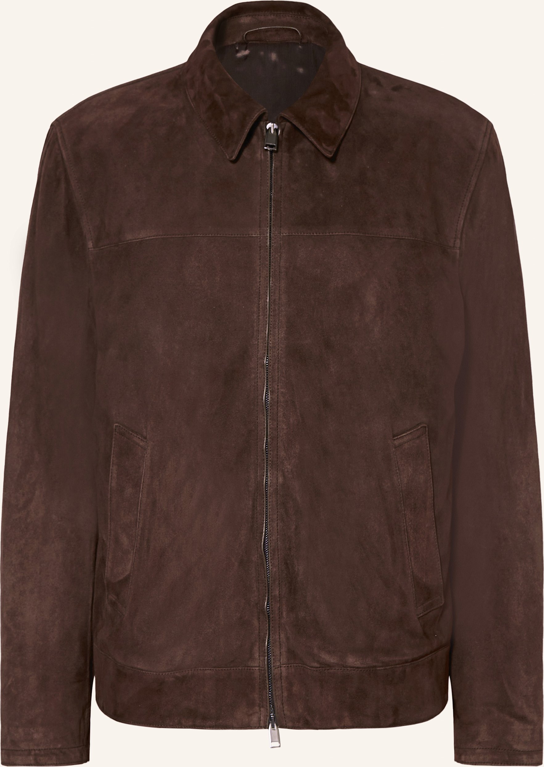 Brioni Lederjacke braun