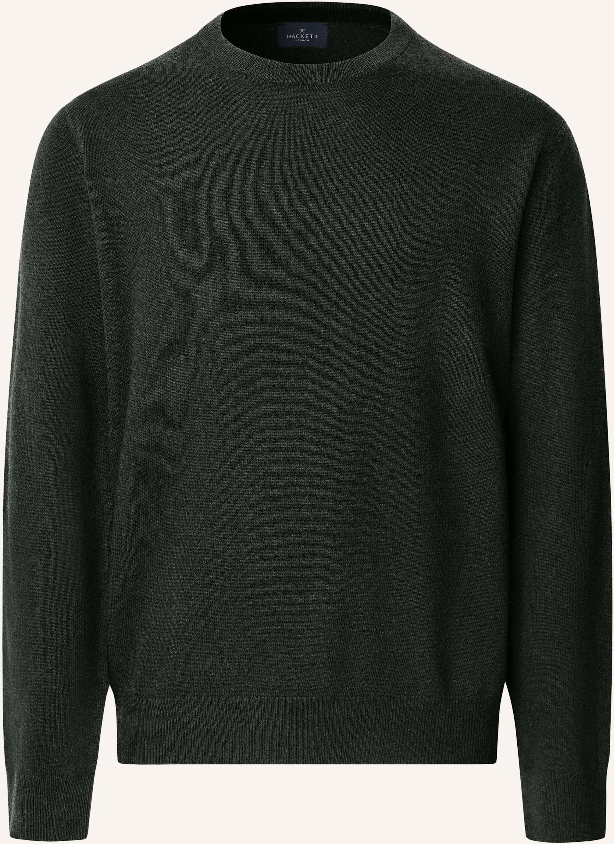 Hackett London Pullover Merino Cash Mix Crew gruen