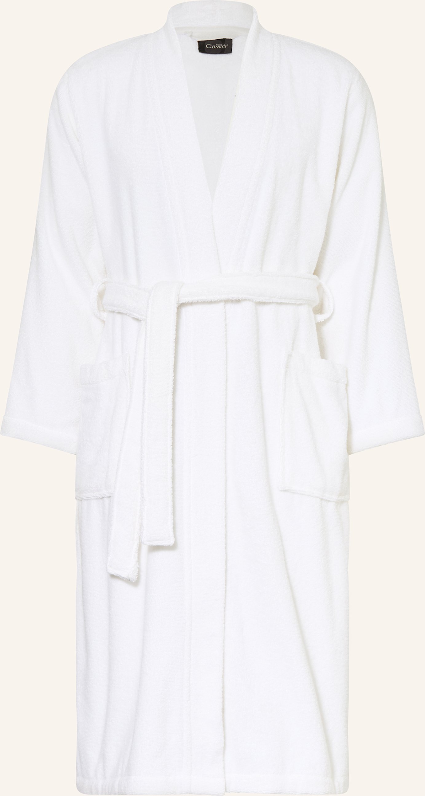 Cawö Damen-Bademantel Luxury Basics weiss