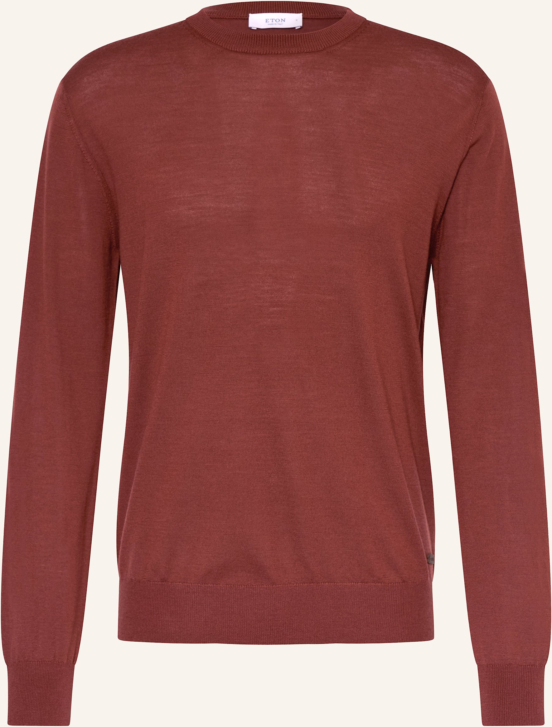 Thumbnail - Eton Pullover Aus Merinowolle rot