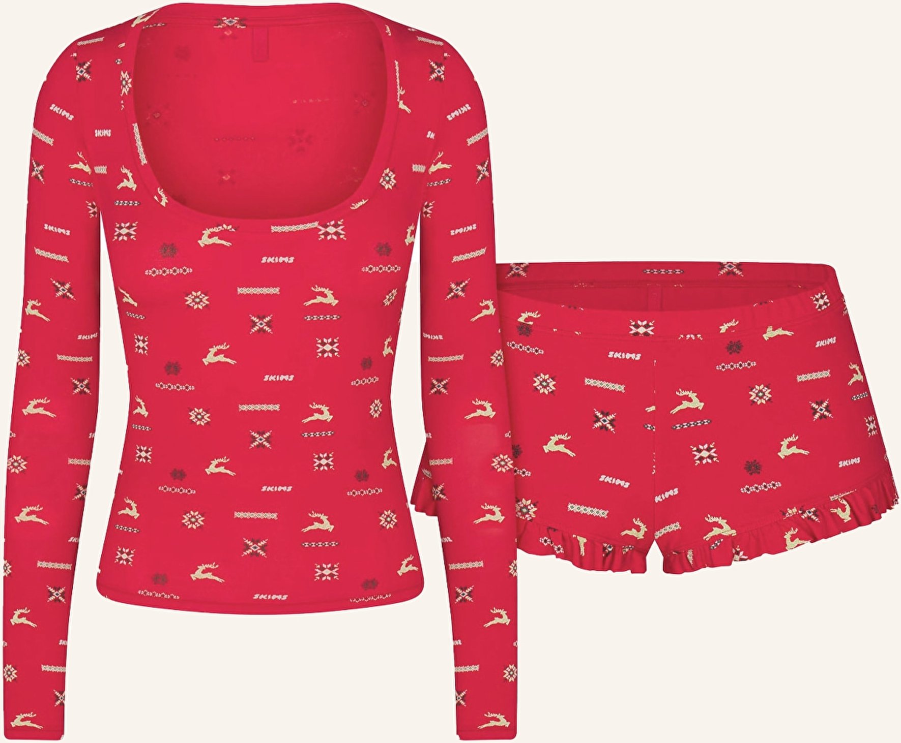 Skims Shorty-Schlafanzug Skims Sleep rot