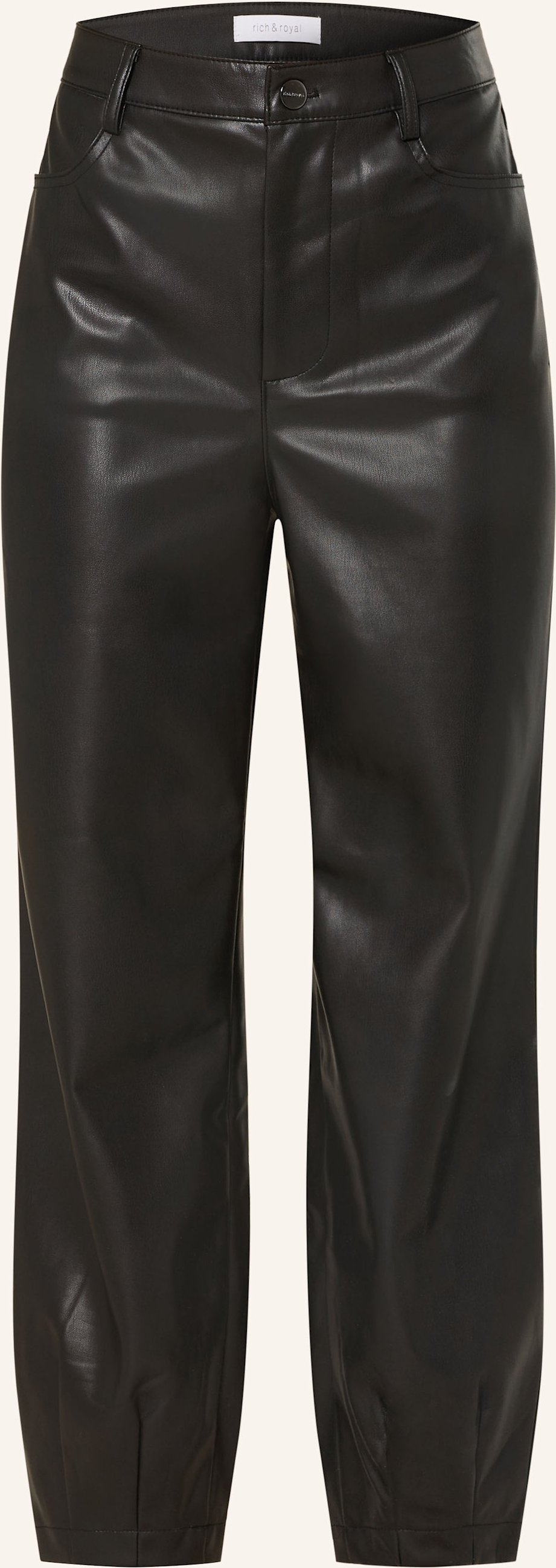 Rich & Royal 7/8-Hose In Lederoptik schwarz