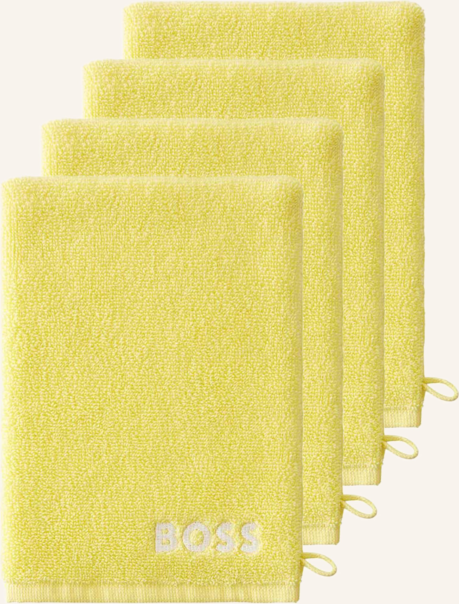 Boss Waschhandschuh 4er Set Plain gelb