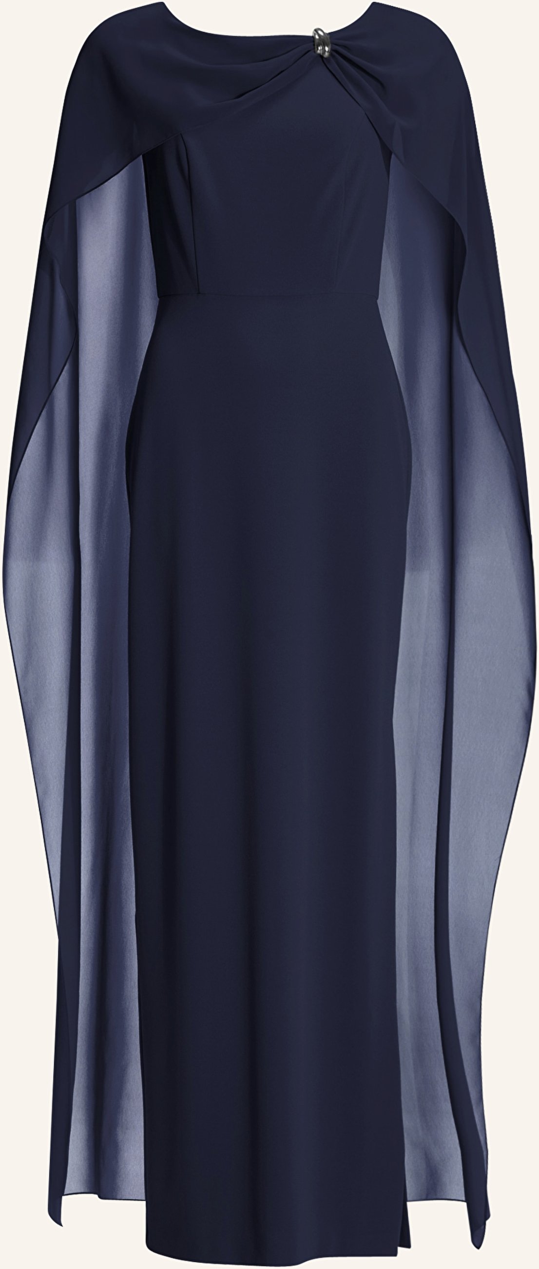 Swing Abendkleid Im Materialmix blau