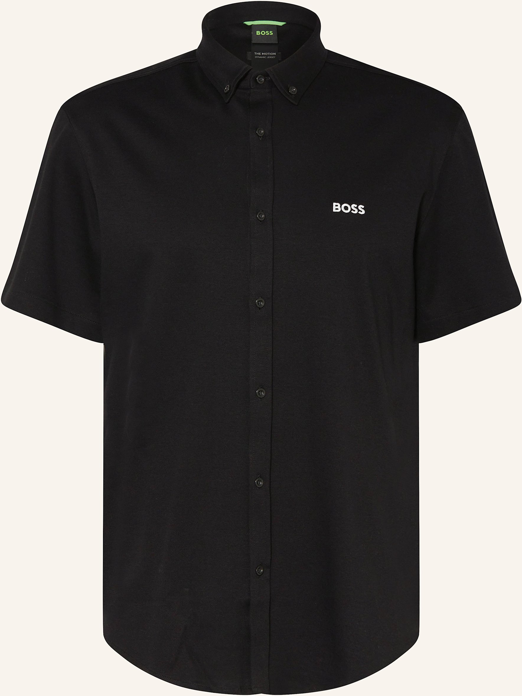 Boss Kurzarm-Hemd Motion Regular Fit Aus Jersey schwarz