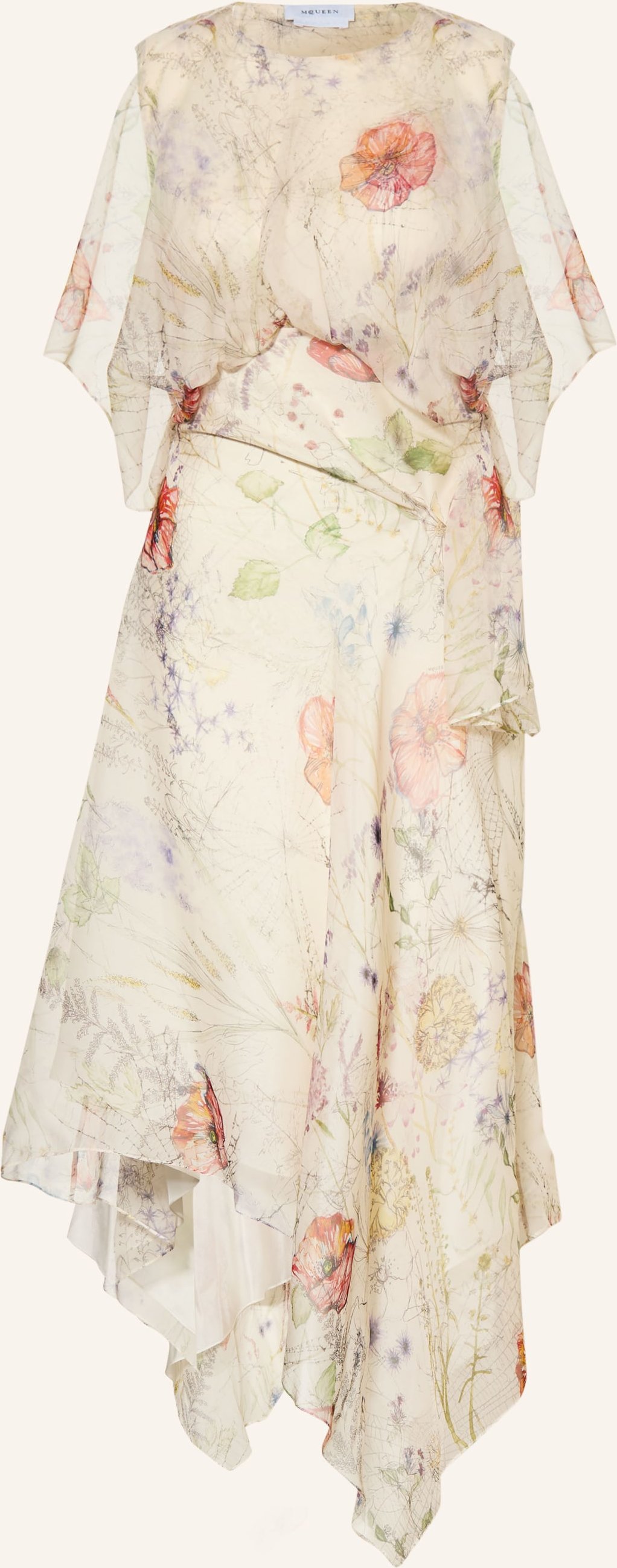 Mcqueen Seidenkleid weiss