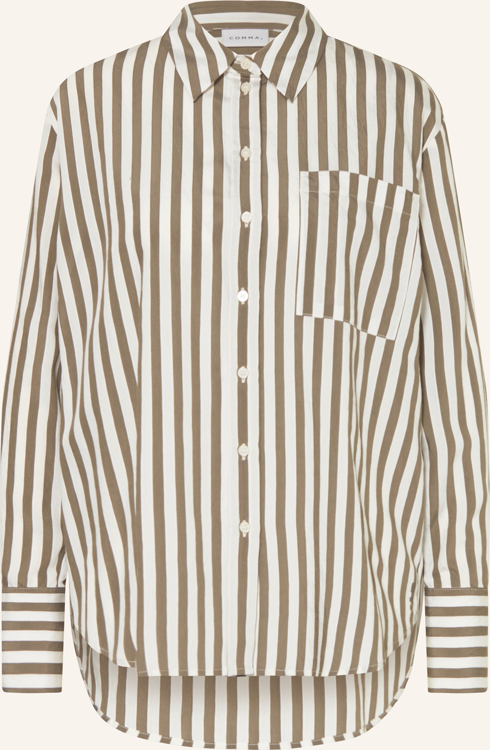 Thumbnail - Jacquardsteifen-Bluse aus Viskosemix im Relaxed Fit