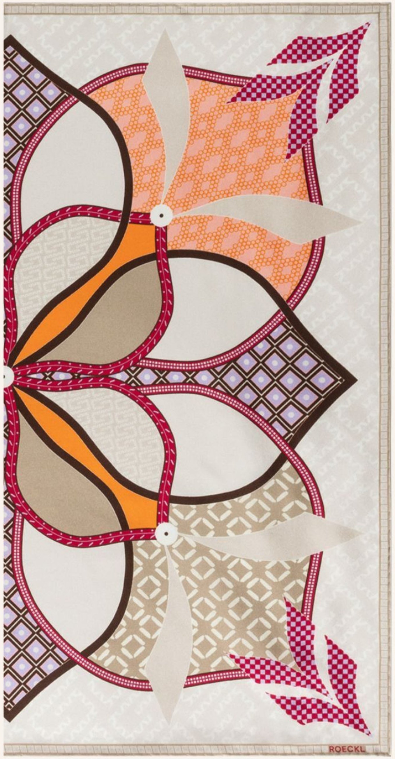 Roeckl Seidentuch Flower Mandala beige