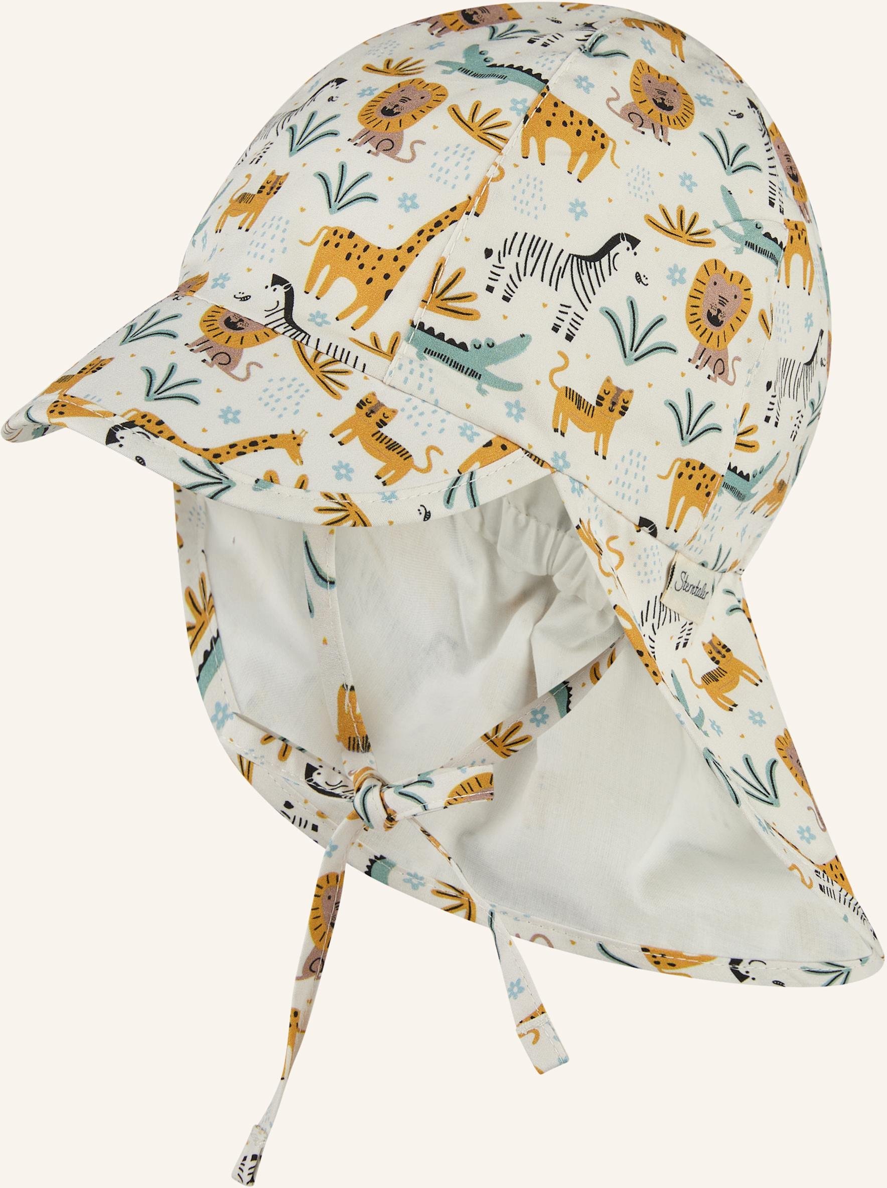 Sterntaler Schirmmütze Mit Nackenschutz Zootiere weiss