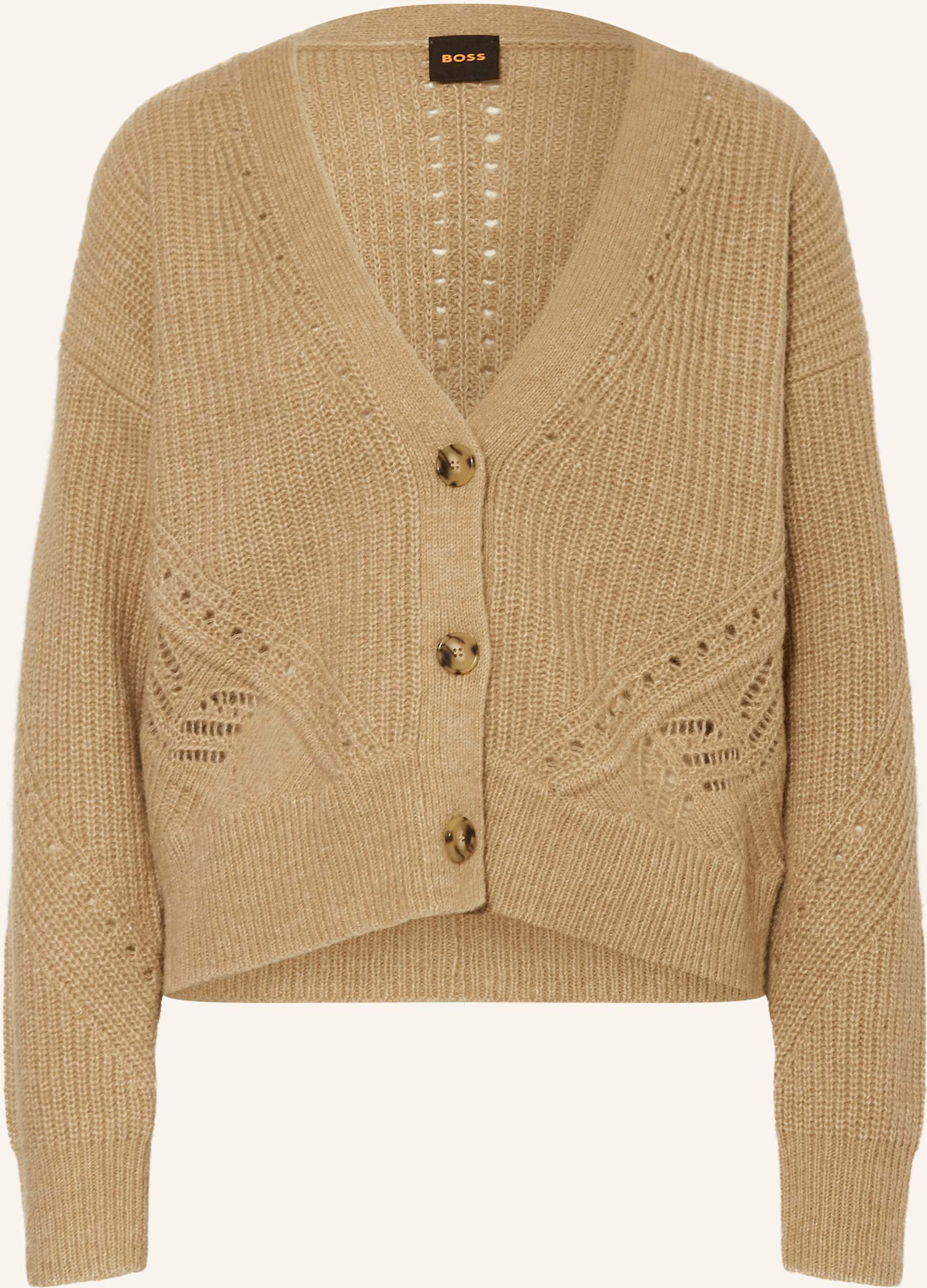 Boss Strickjacke Fortellini Mit Alpaka braun
