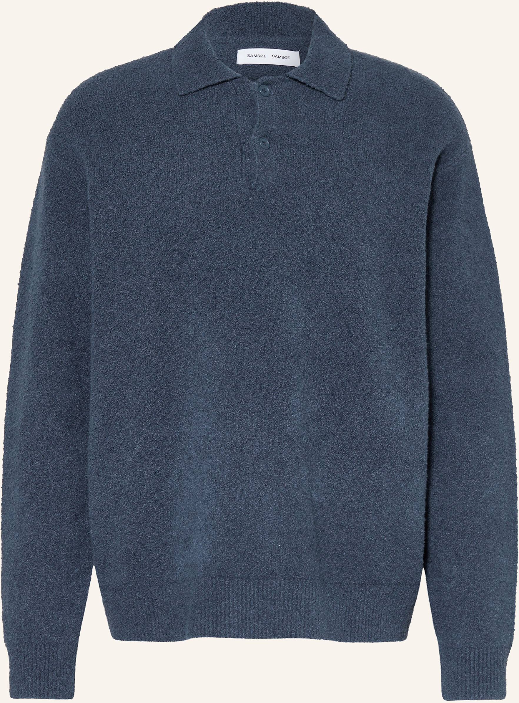 Samsøe Samsøe Strick-Poloshirt Sanino blau