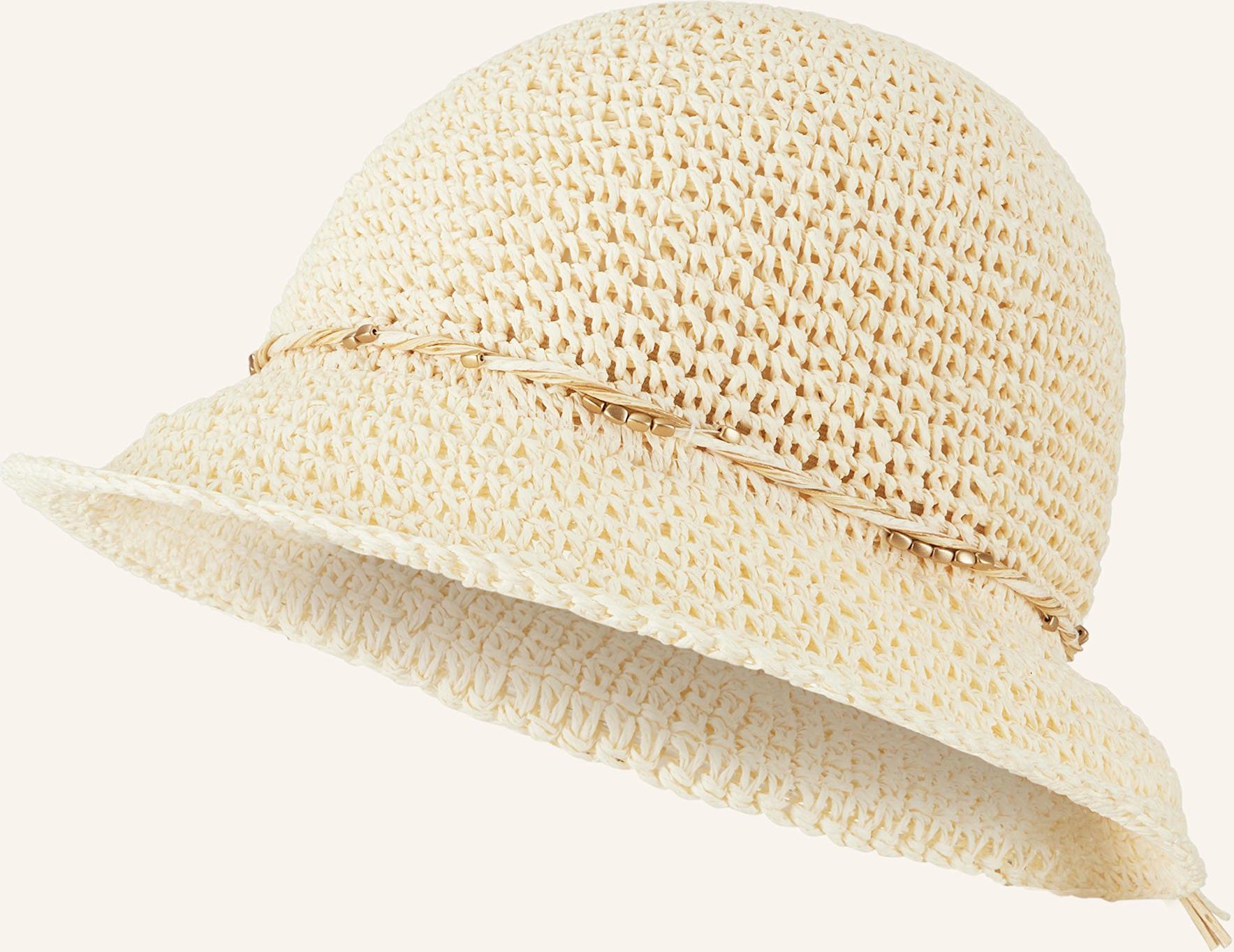 Loevenich Hut Mit Schmucksteinen weiss