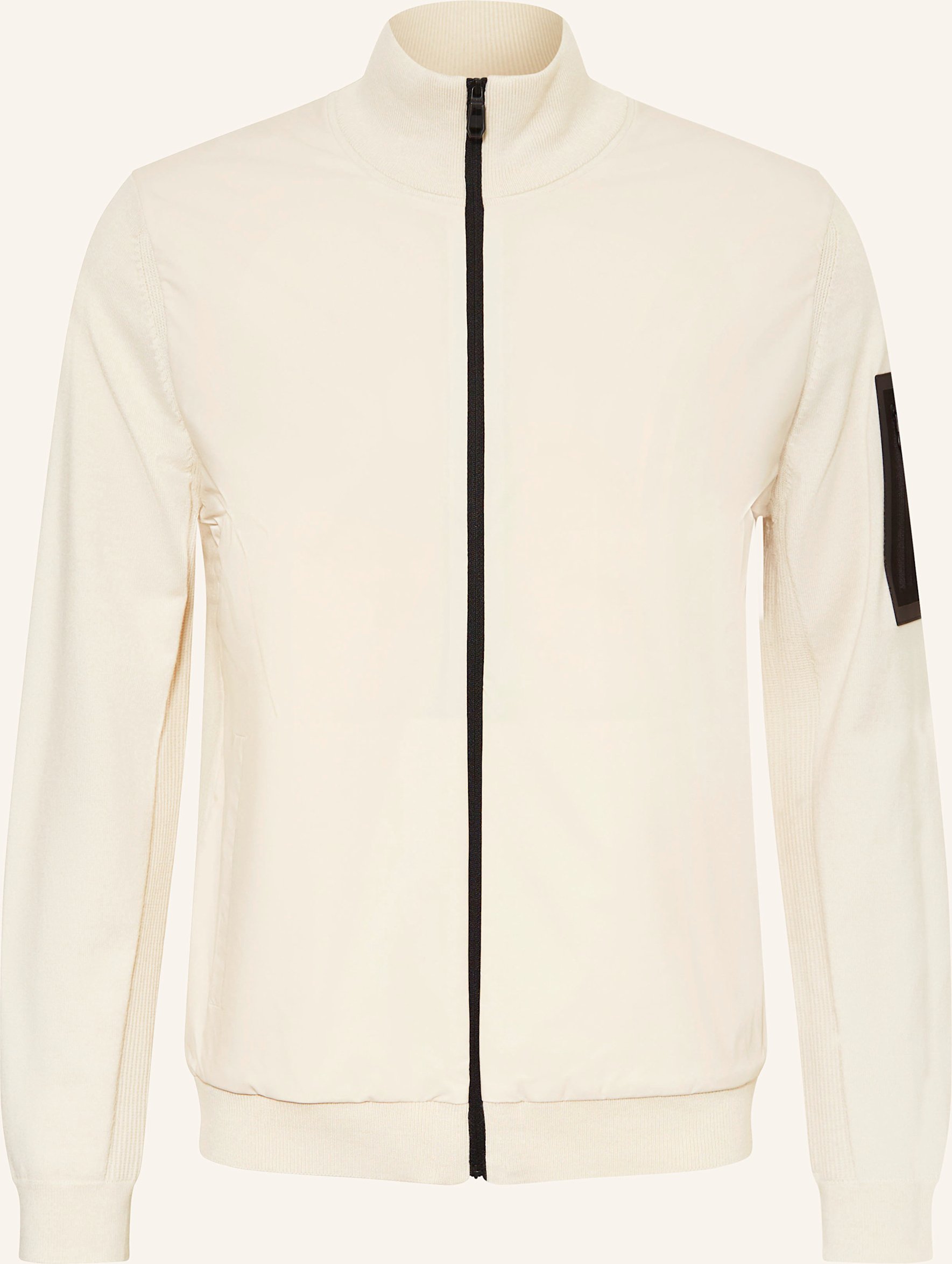 Boss Strickjacke Momentum Im Materialmix Mit Merinowolle weiss