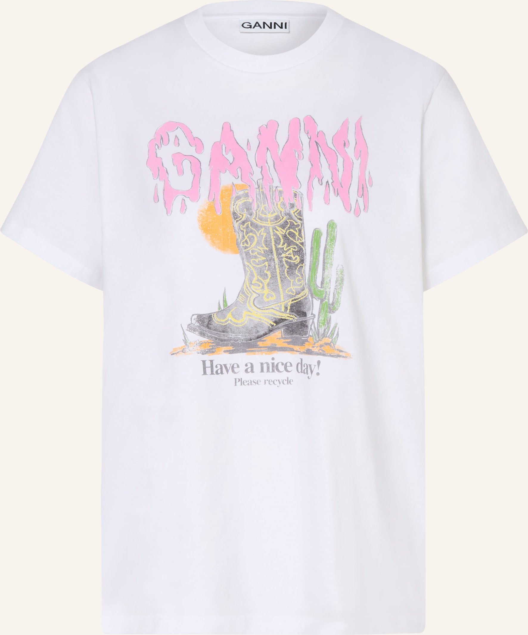 Ganni T-Shirt weiss