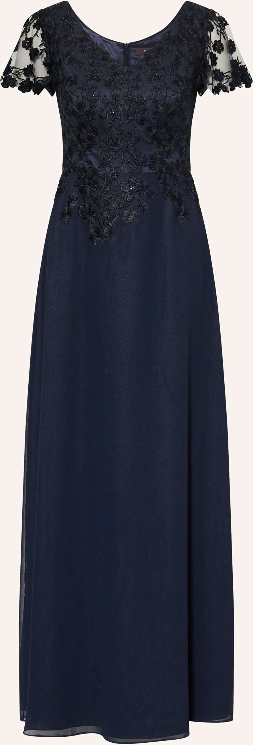 Vera Mont Abendkleid Mit Spitze blau