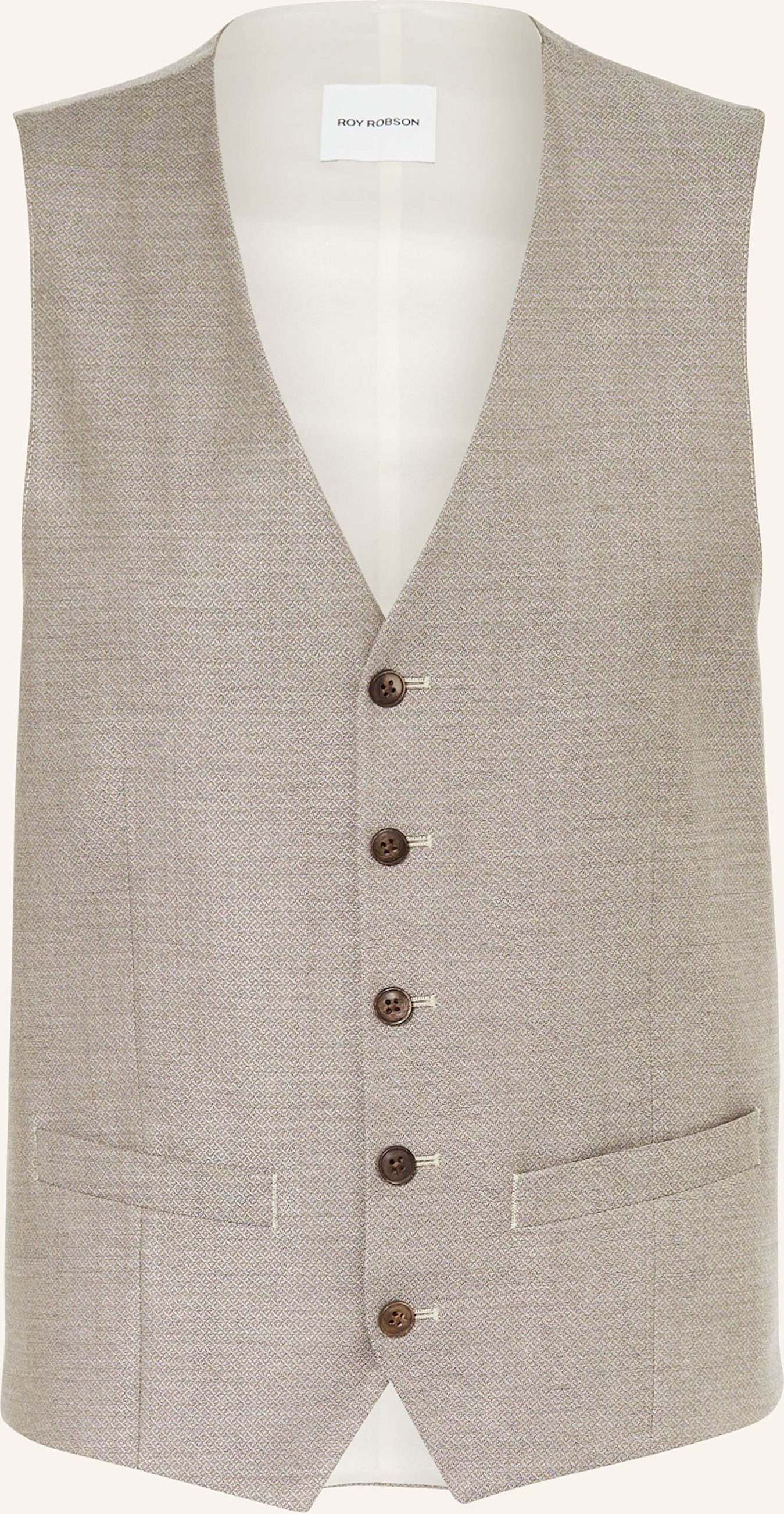 Roy Robson Anzugweste 24-05 Slim Fit beige