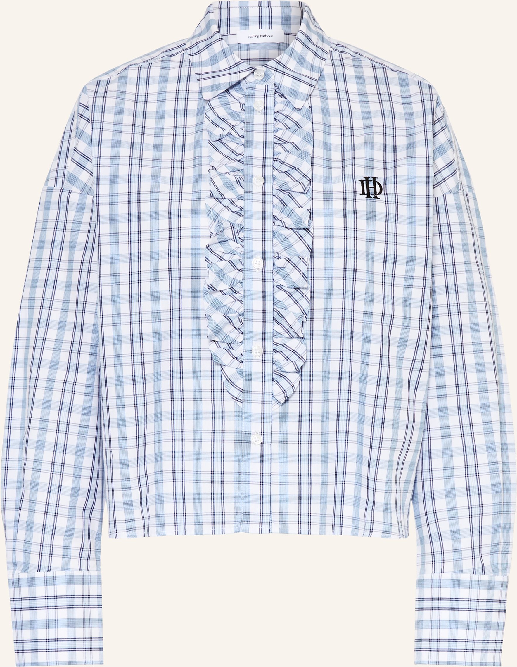 Darling Harbour Hemdbluse Mit Rüschen blau