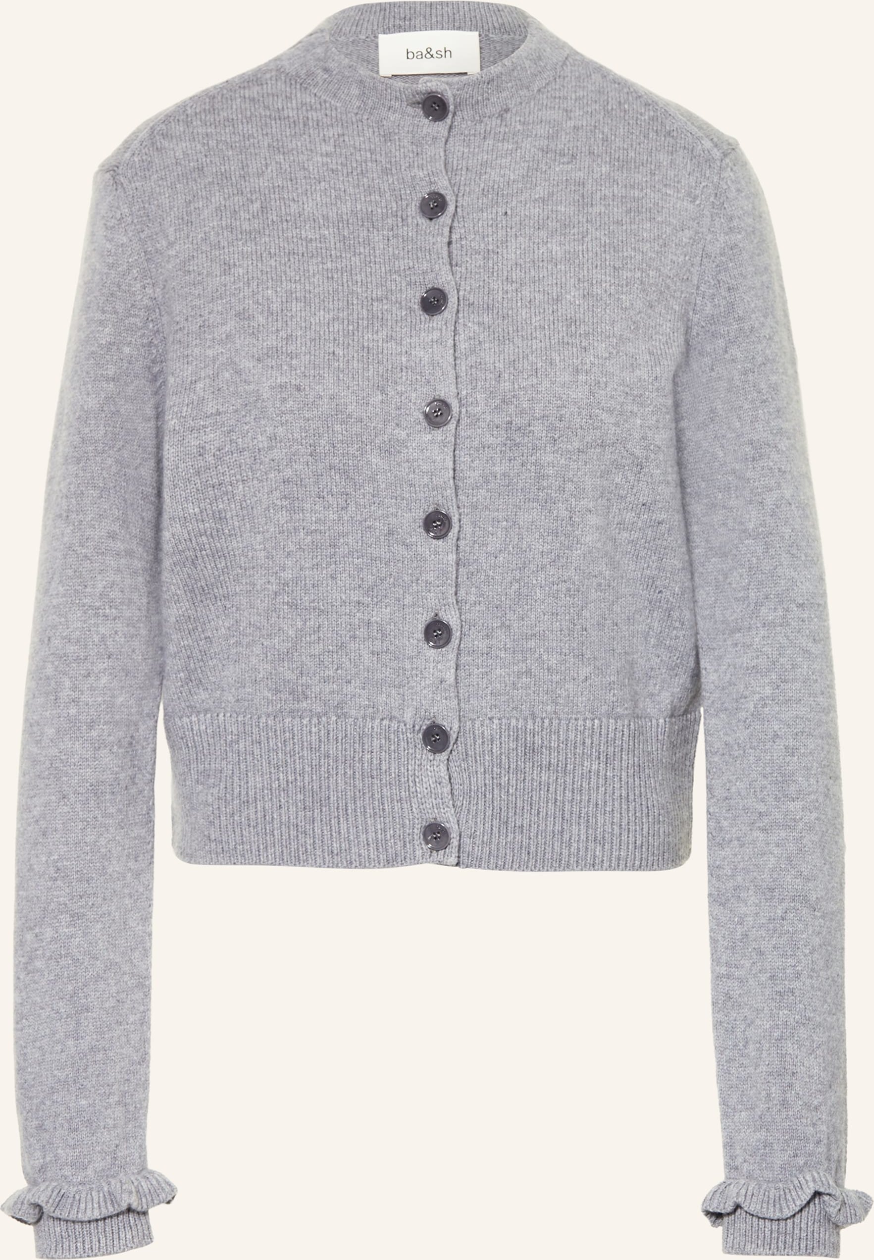 Ba&Sh Strickjacke Karante Mit Rüschen grau
