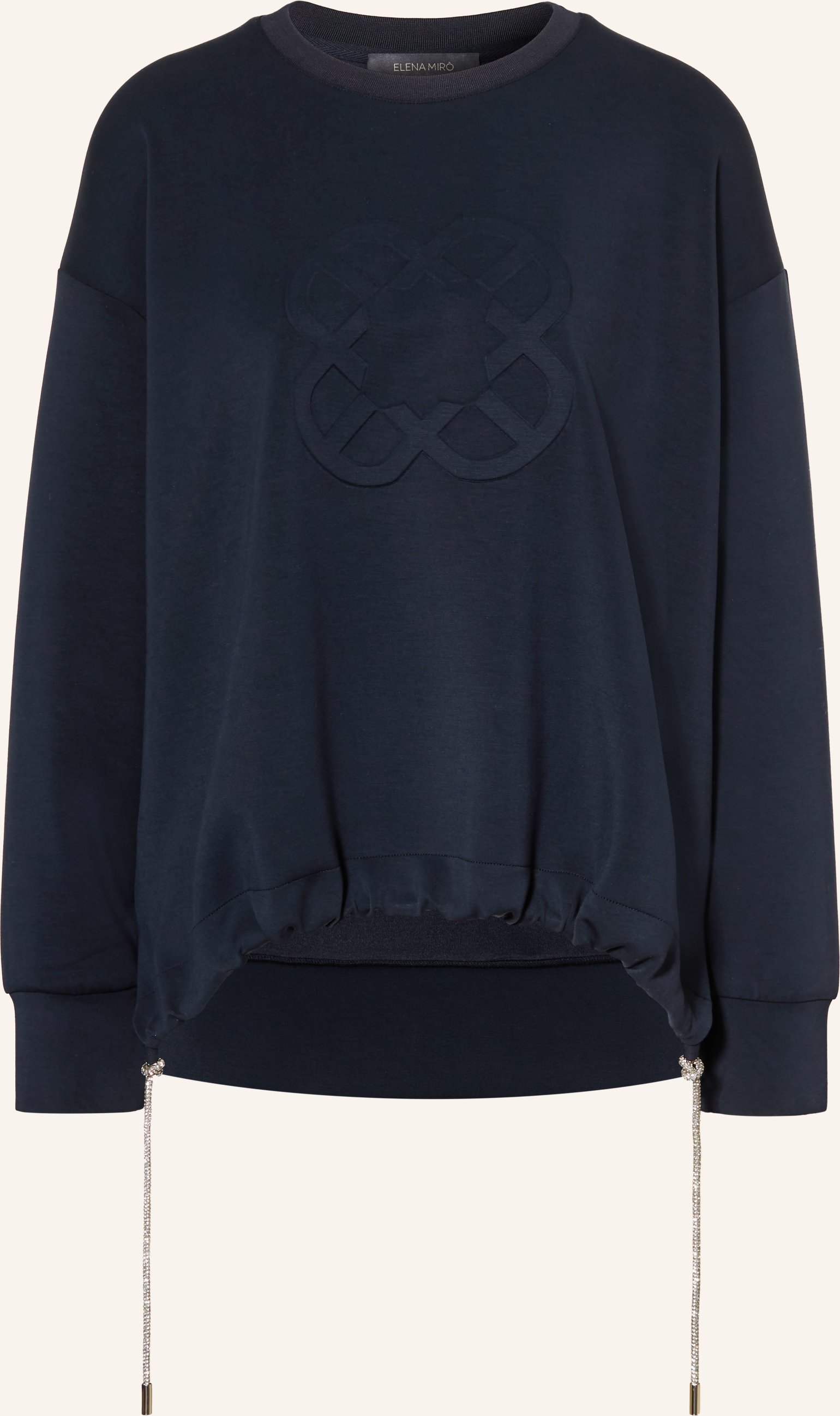 Elena Miro Sweatshirt Mit Schmucksteinen blau