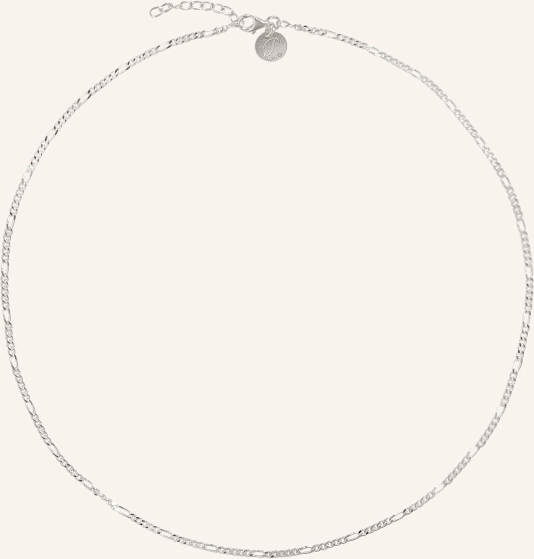 Pompidou Halskette Figaro 3mm By Glambou silber