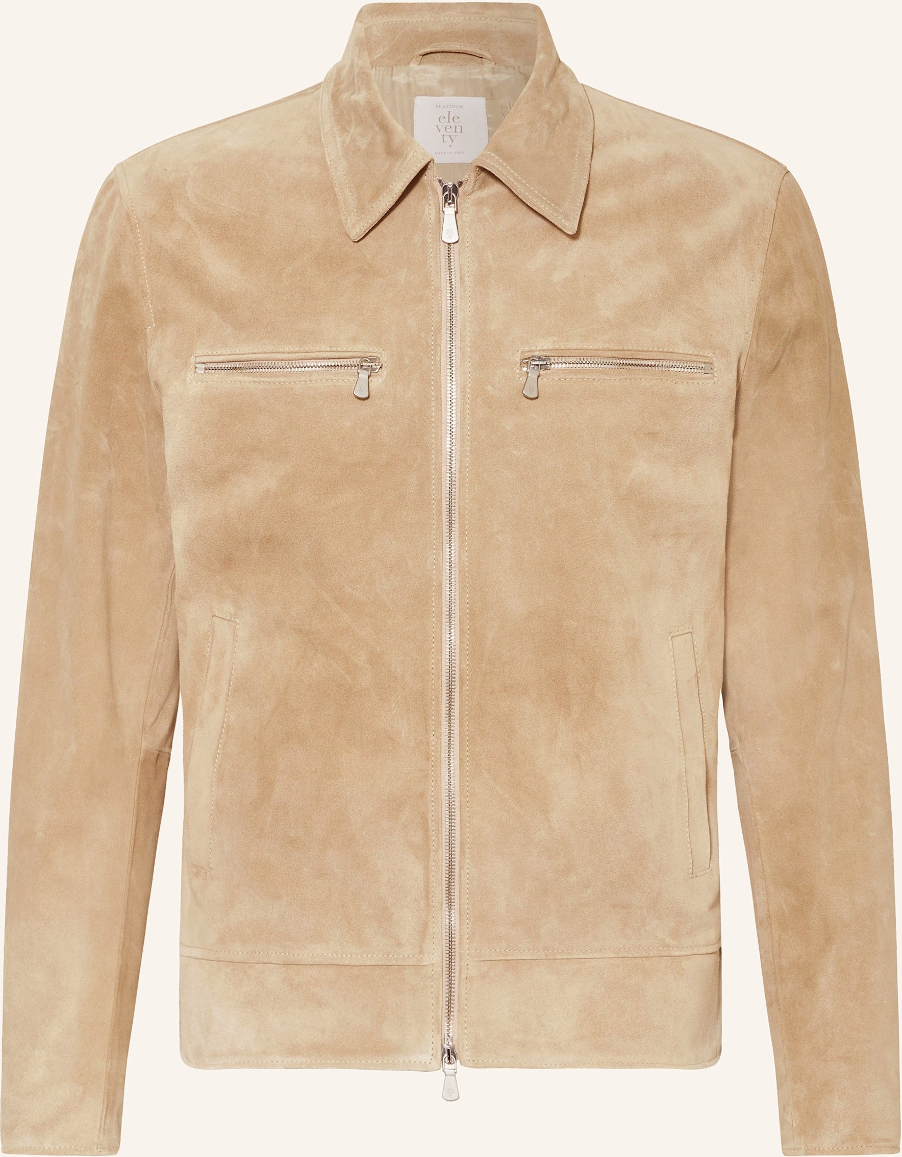 Eleventy Lederjacke beige